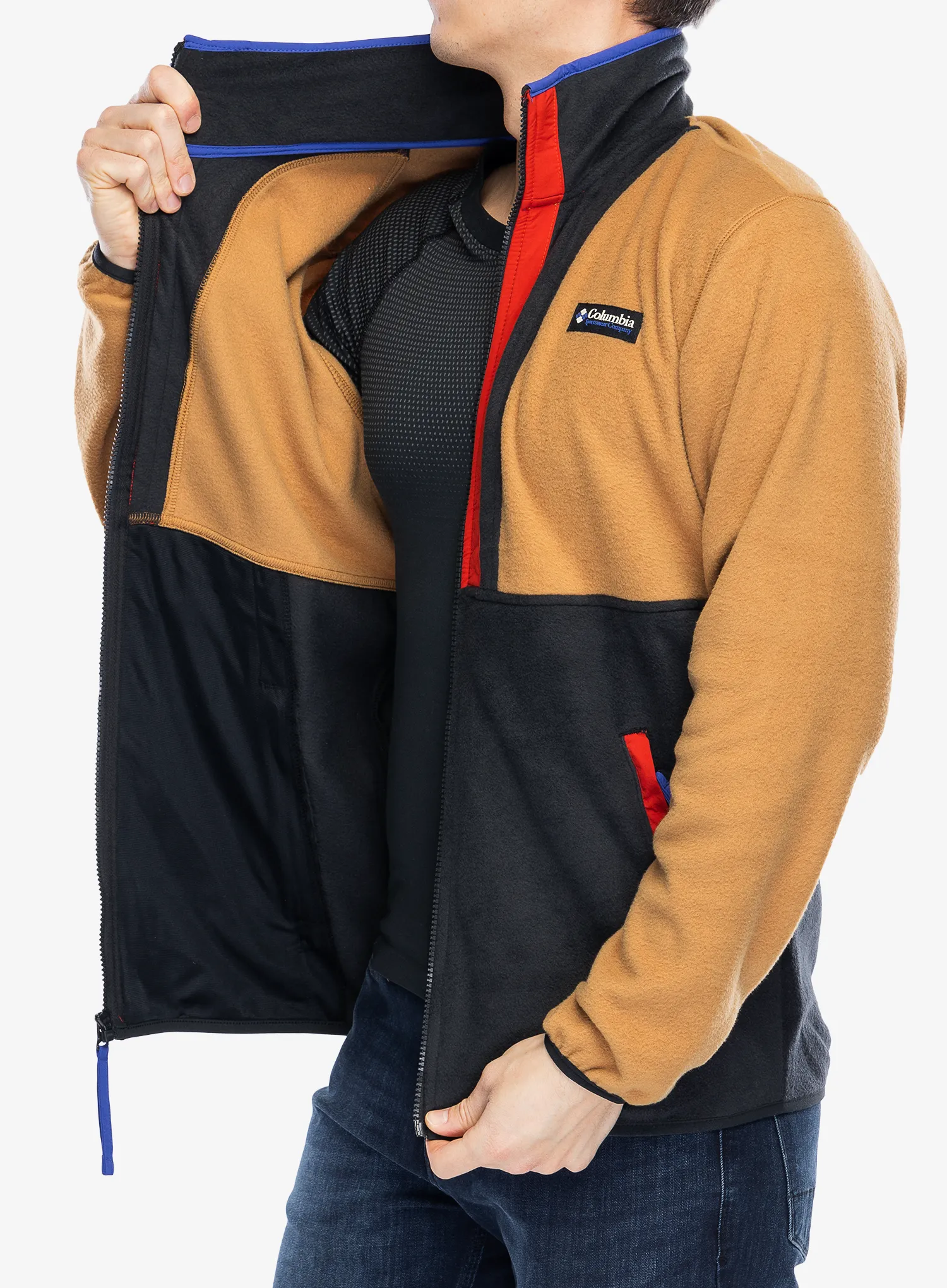 Flis Columbia Backbowl II Full Zip Fleece - camel brown/black