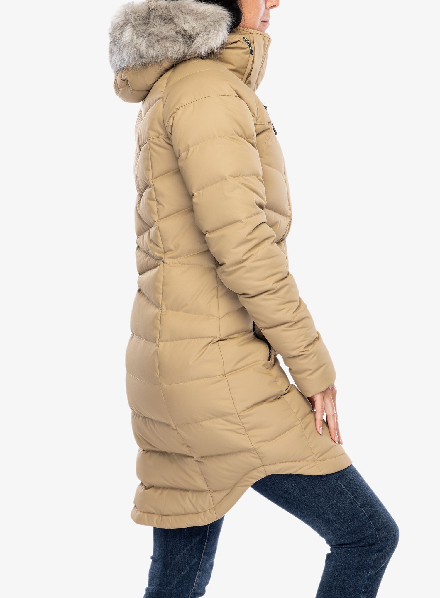 Puhast plašč Columbia Belle Isle Mid Down Jacket - beach
