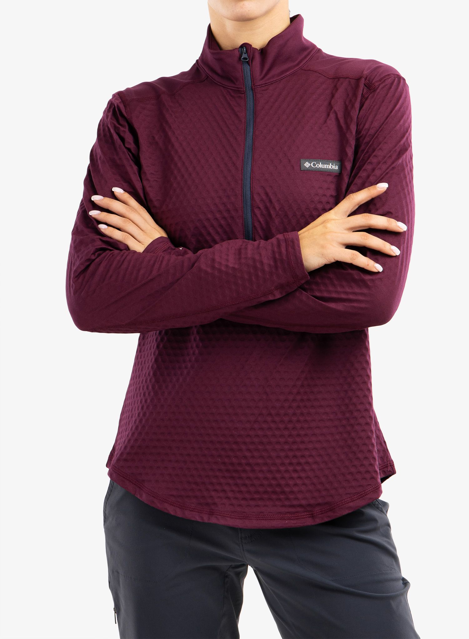 Ženska jopica brez kapuce Columbia Bliss Ascent 1/2 Zip - marionberry