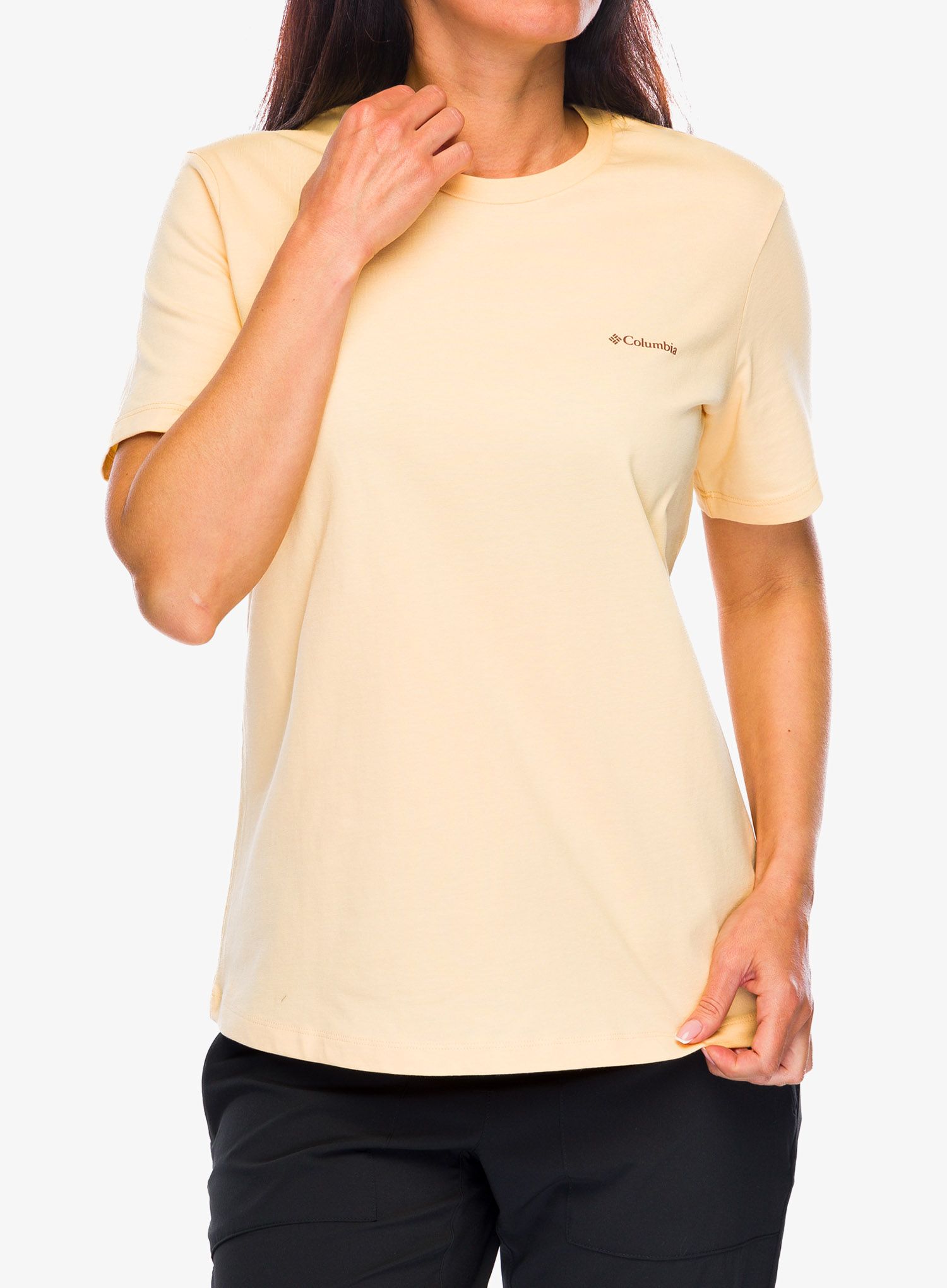 Ženska majica s potiskom Columbia Boundless Beauty Logo S/S Tee - sunkissed/simple gorge