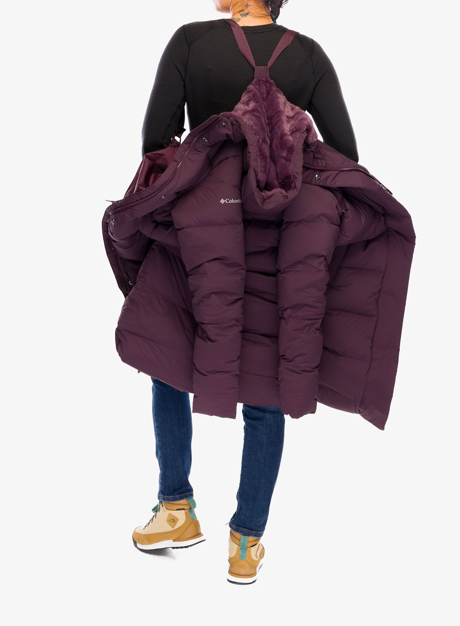 Puhast plašč Columbia Boundless Days Long Down Jacket - moonvista