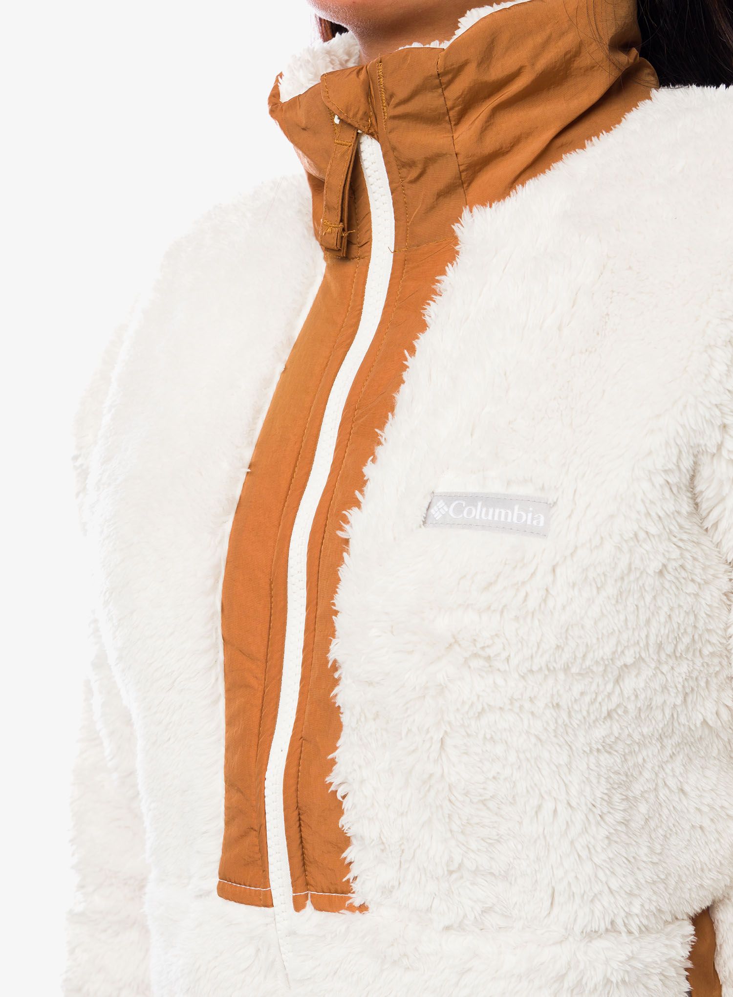 Ženski flis Columbia Boundless Discovery Sherpa Full Zip - chalk/camel brown