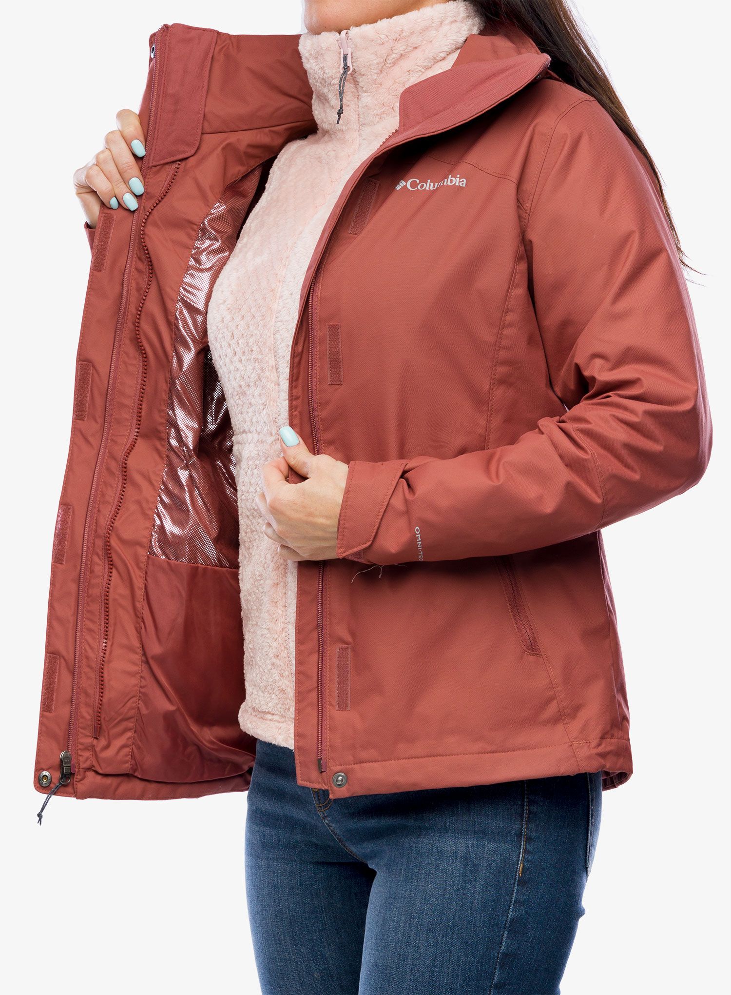 Ženska jakna 3 v 1 Columbia Bugaboo II Fleece Interchange Jacket - beetroot/dusty pink