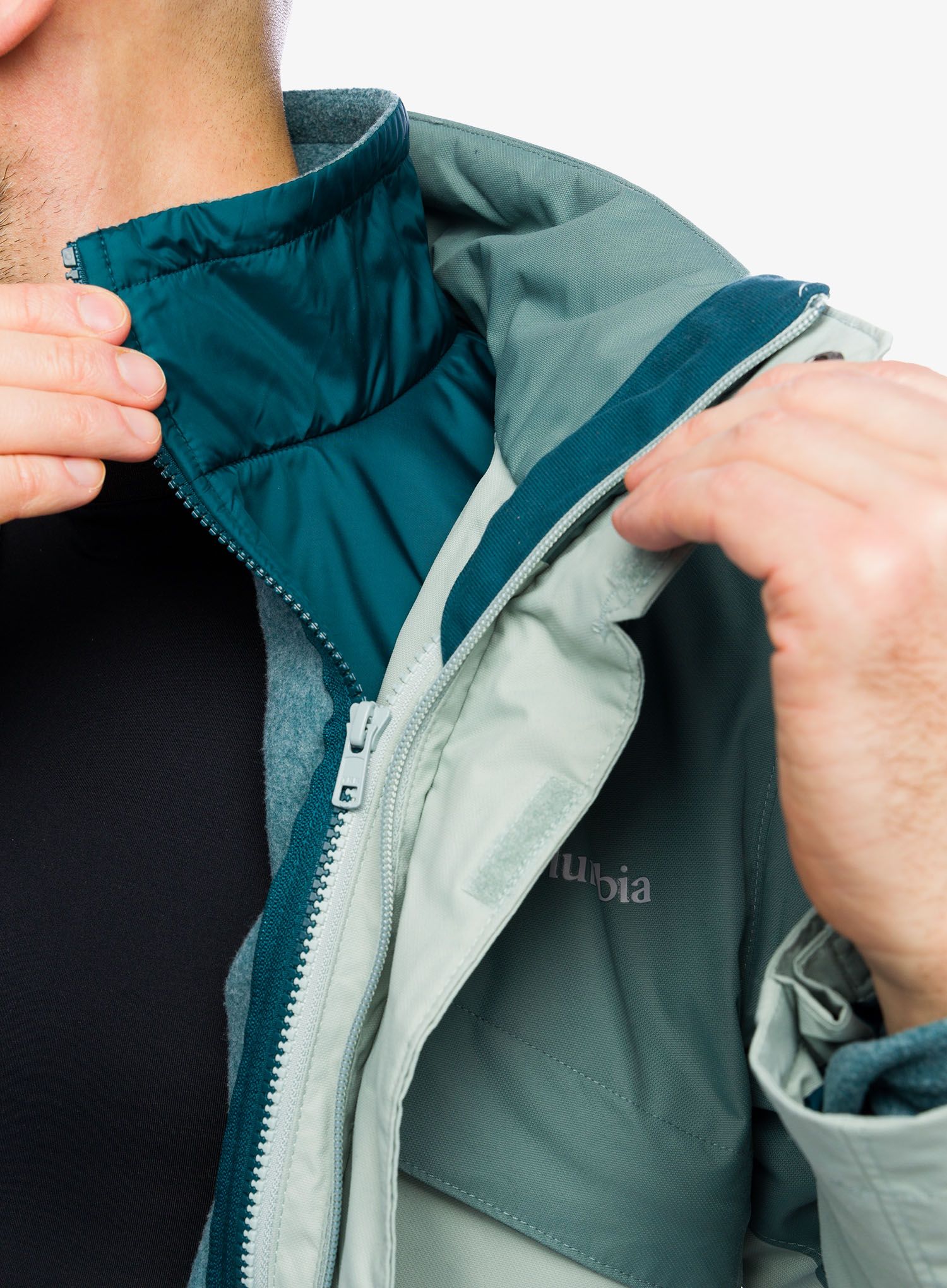 Jakna 3 v 1 Columbia Bugaboo II Fleece Interchange Jacket - niagara/metal night wave htr