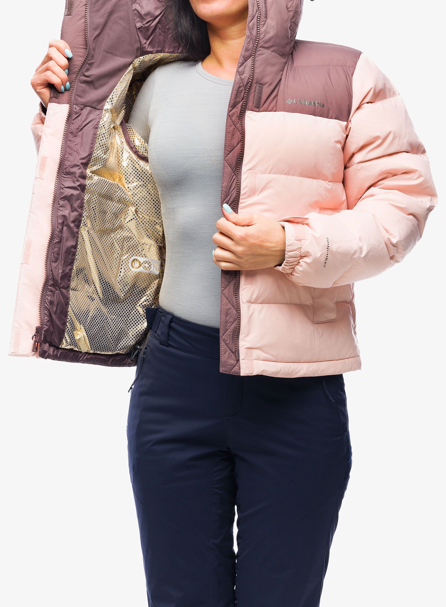 Ženska zimska jakna Columbia Bulo Point II Down Jacket - dusty pink/basalt crinkle