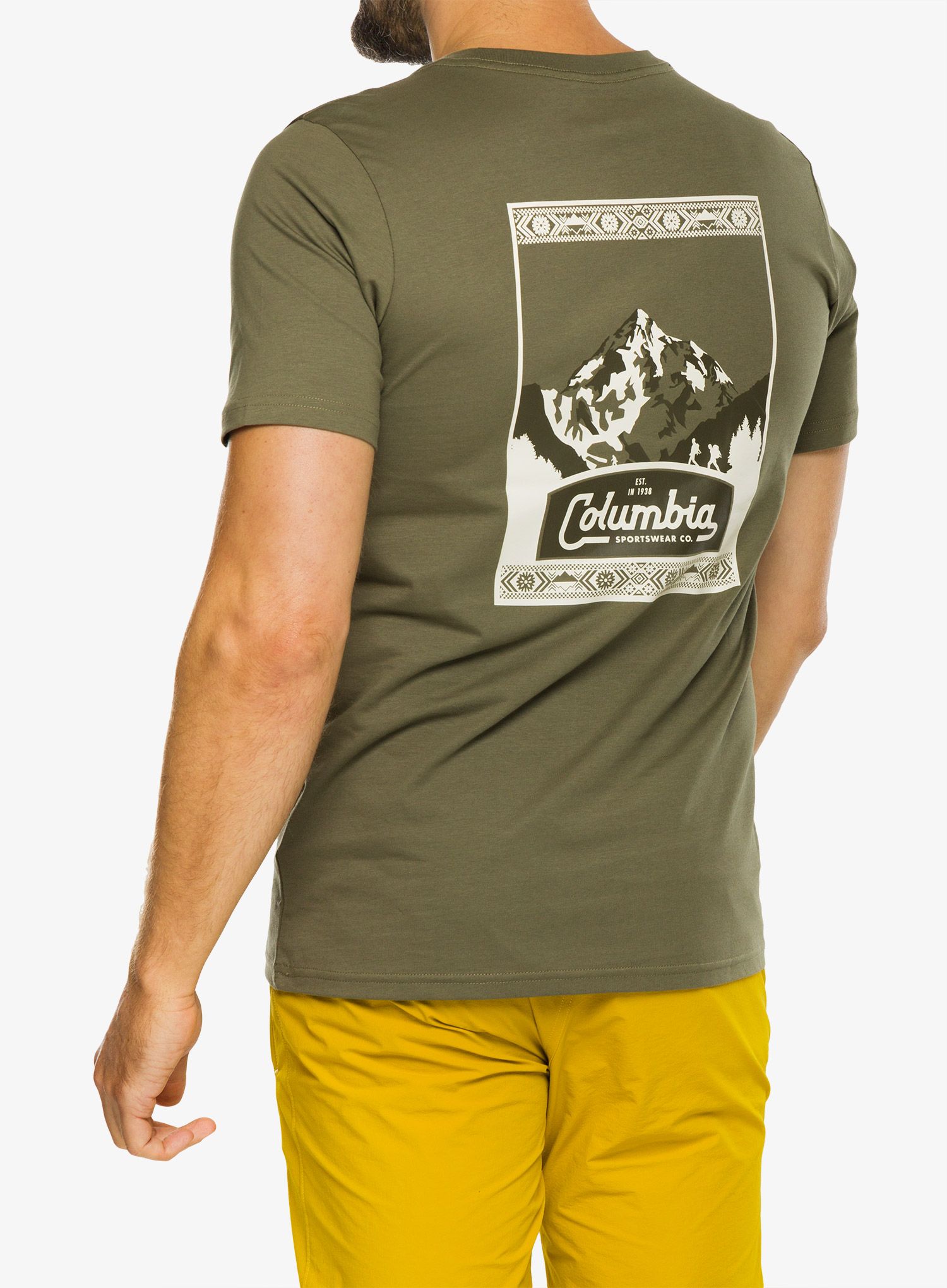 Majica s potiskom Columbia CSC Seasonal Logo Tee - stone green/timberline trails