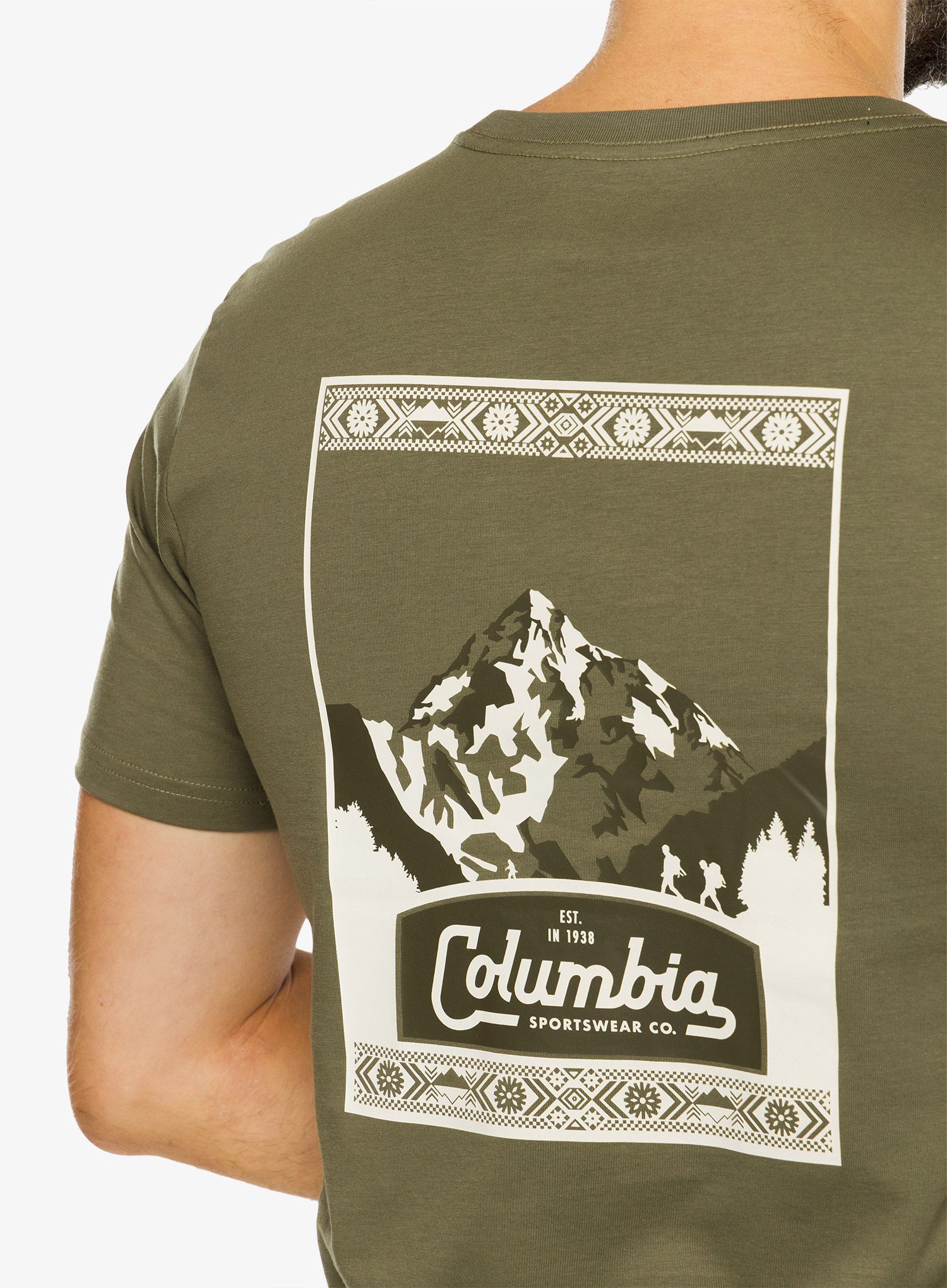Majica s potiskom Columbia CSC Seasonal Logo Tee - stone green/timberline trails