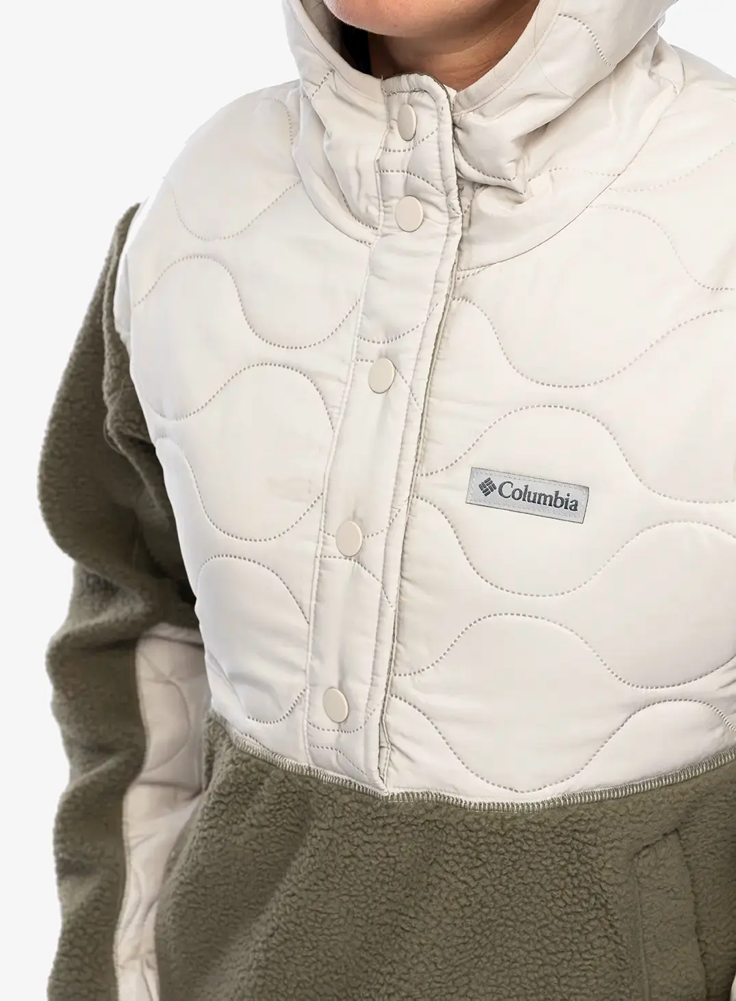 Ženska jopa s kapuco Columbia Cloud Point Hooded Fleece - dark stone/stone green