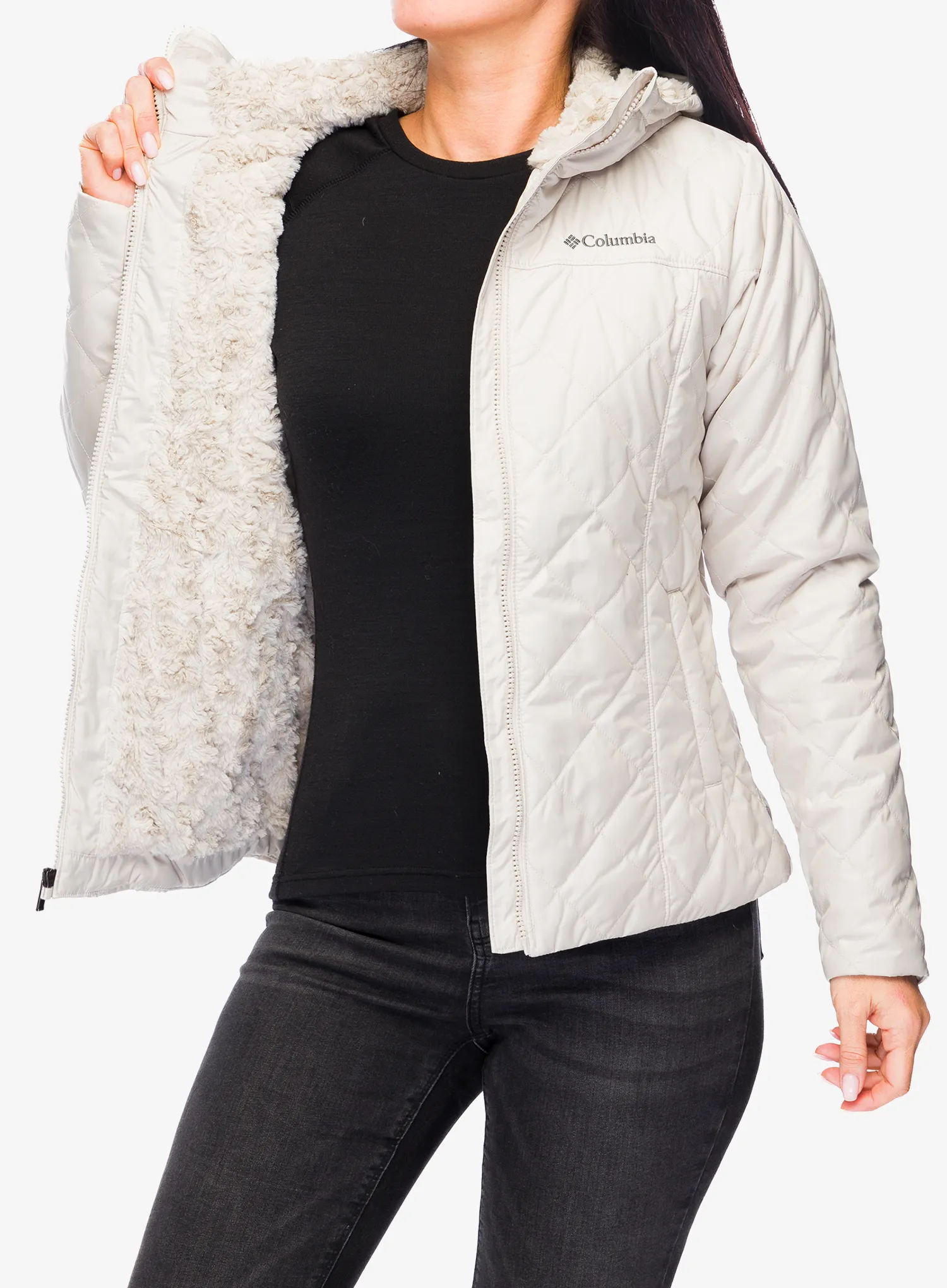 Ženska sintetična jakna Columbia Copper Crest II Hooded Jacket - dark stone