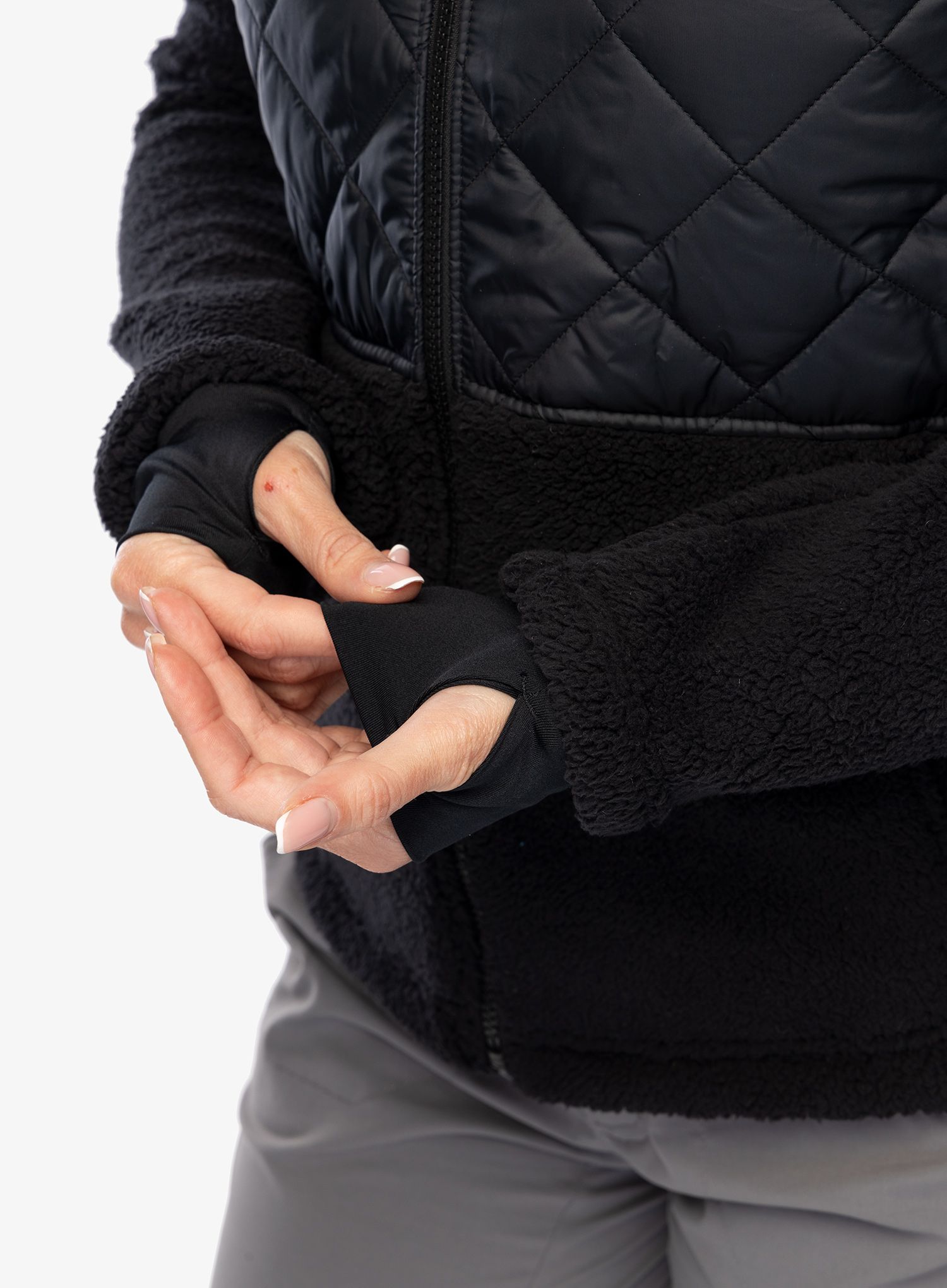 Ženska hibridna jakna Columbia Crested Peak Full Zip - black