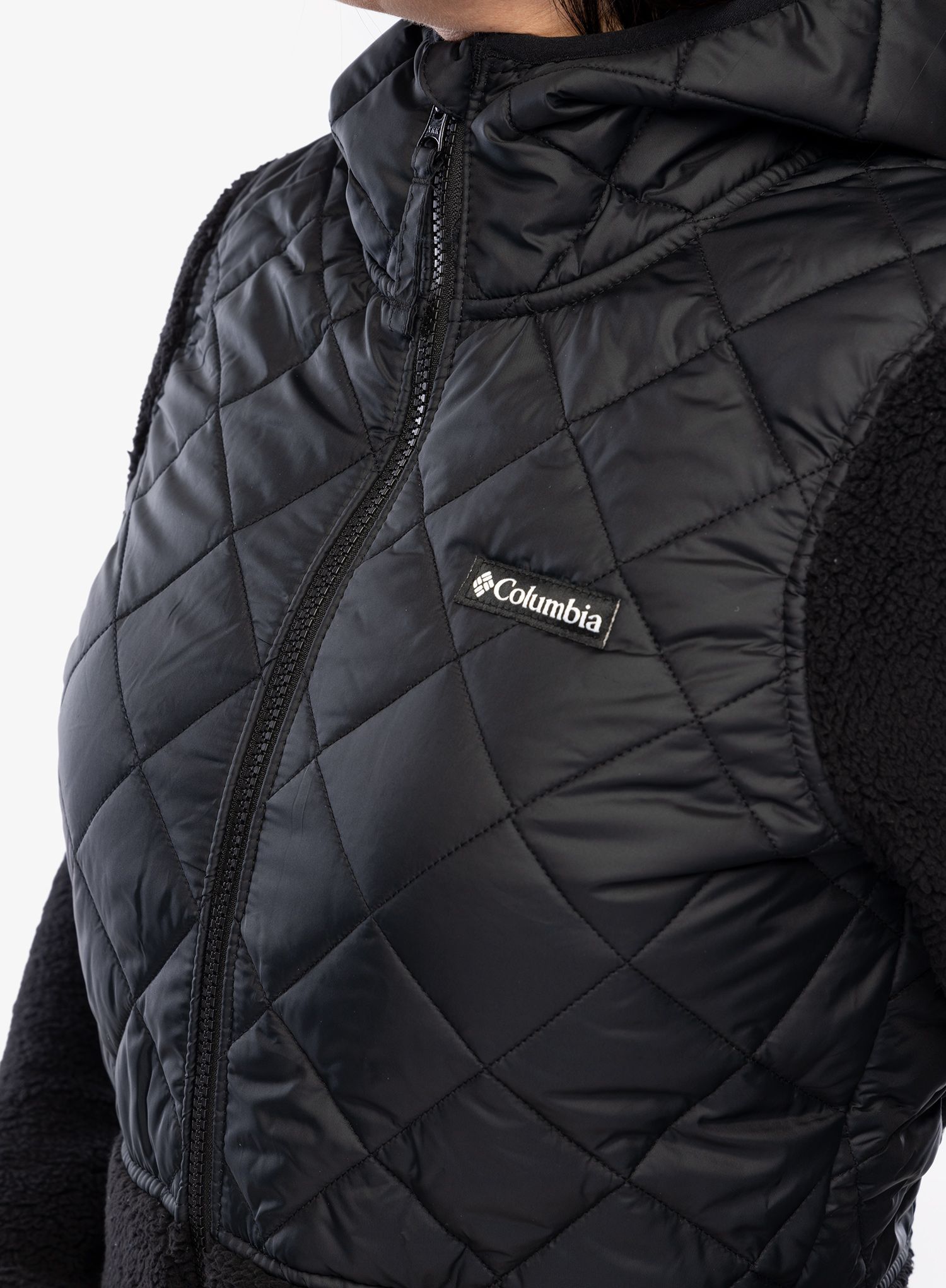 Ženska hibridna jakna Columbia Crested Peak Full Zip - black