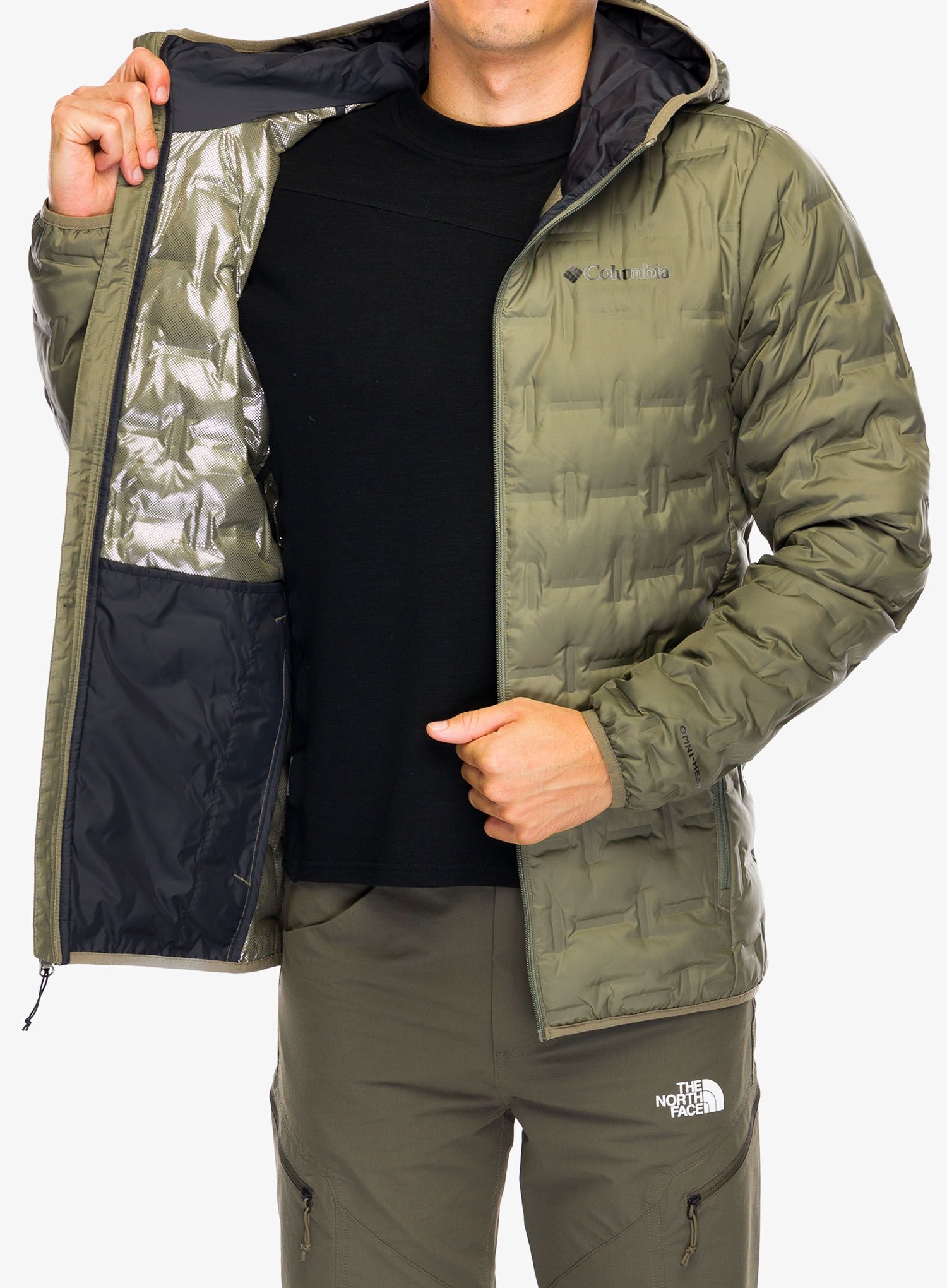 Puhovka Columbia Delta Ridge Down Hooded Jacket - stone green