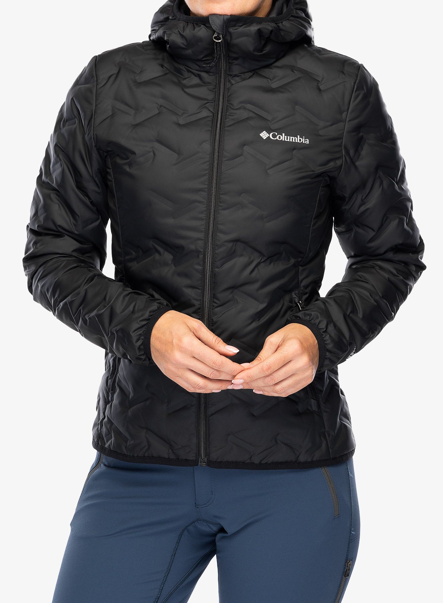 Ženska puhovka Columbia Delta Ridge II Down Hooded Jacket - black