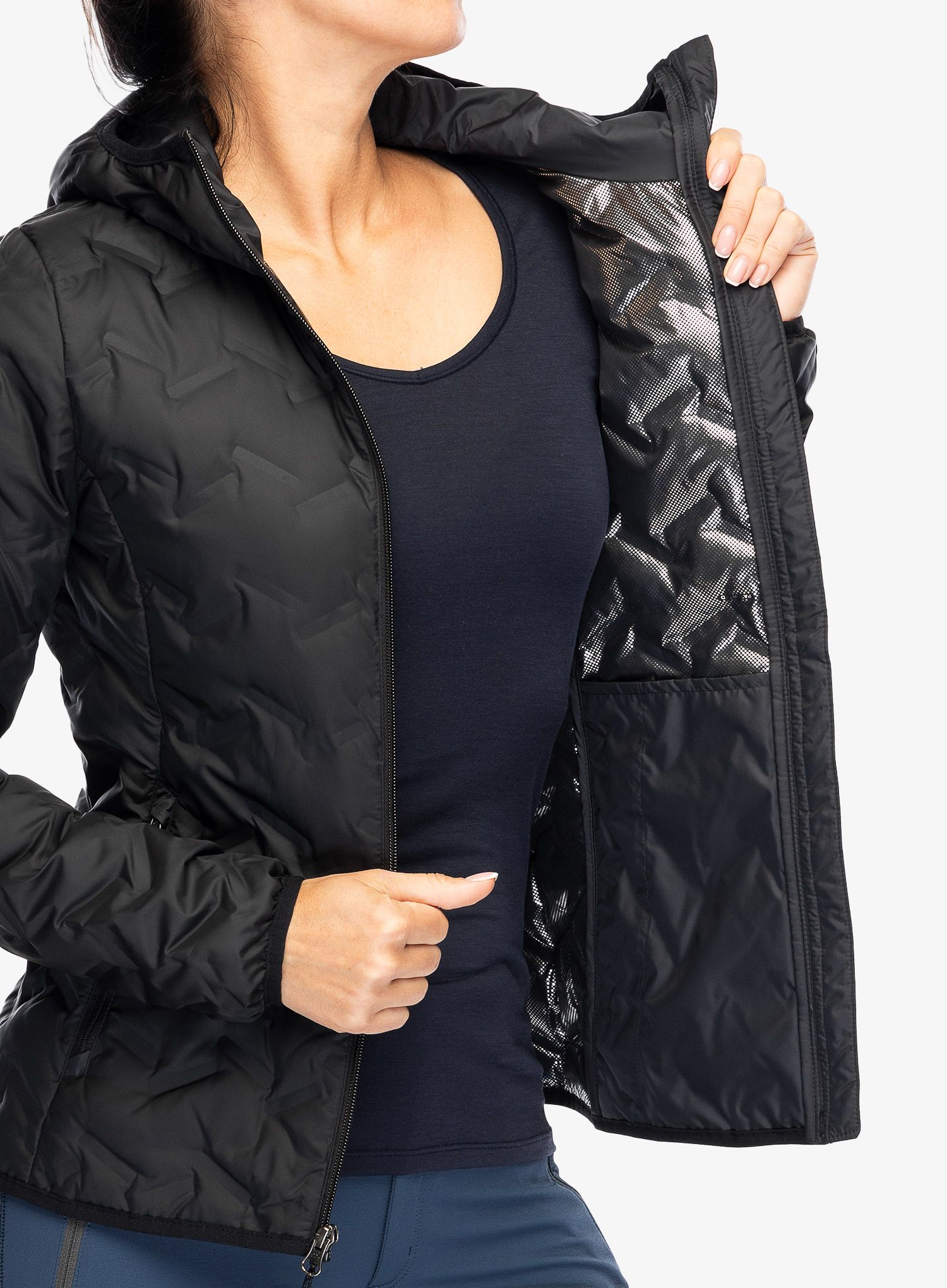 Ženska puhovka Columbia Delta Ridge II Down Hooded Jacket - black