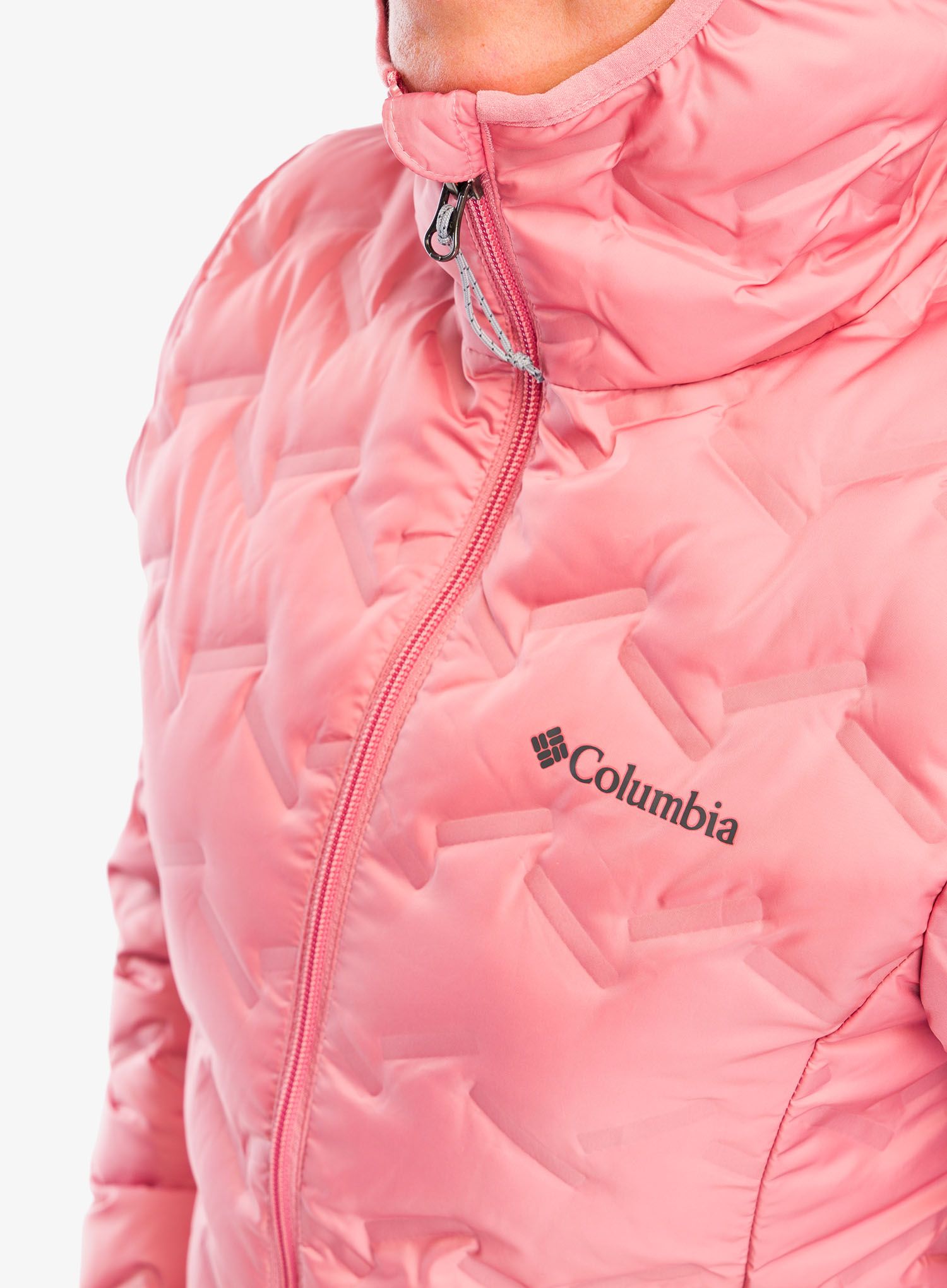 Ženska puhovka Columbia Delta Ridge II Down Hooded Jacket - pink agave