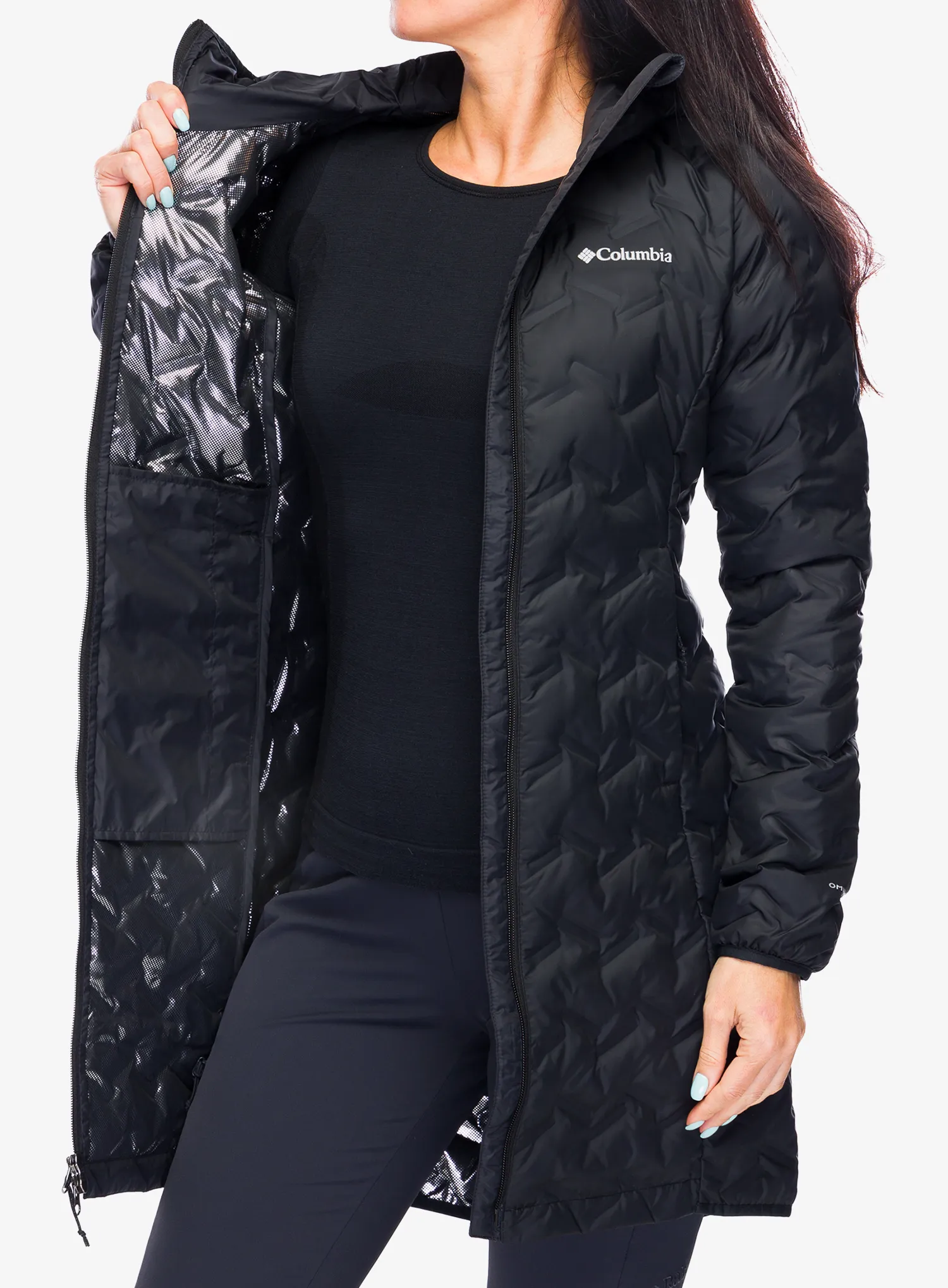 Puhast plašč Columbia Delta Ridge II Long Down Jacket - black
