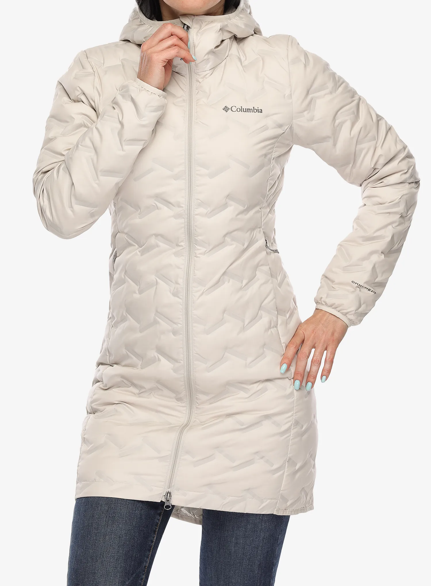 Puhast plašč Columbia Delta Ridge II Long Down Jacket - dark stone
