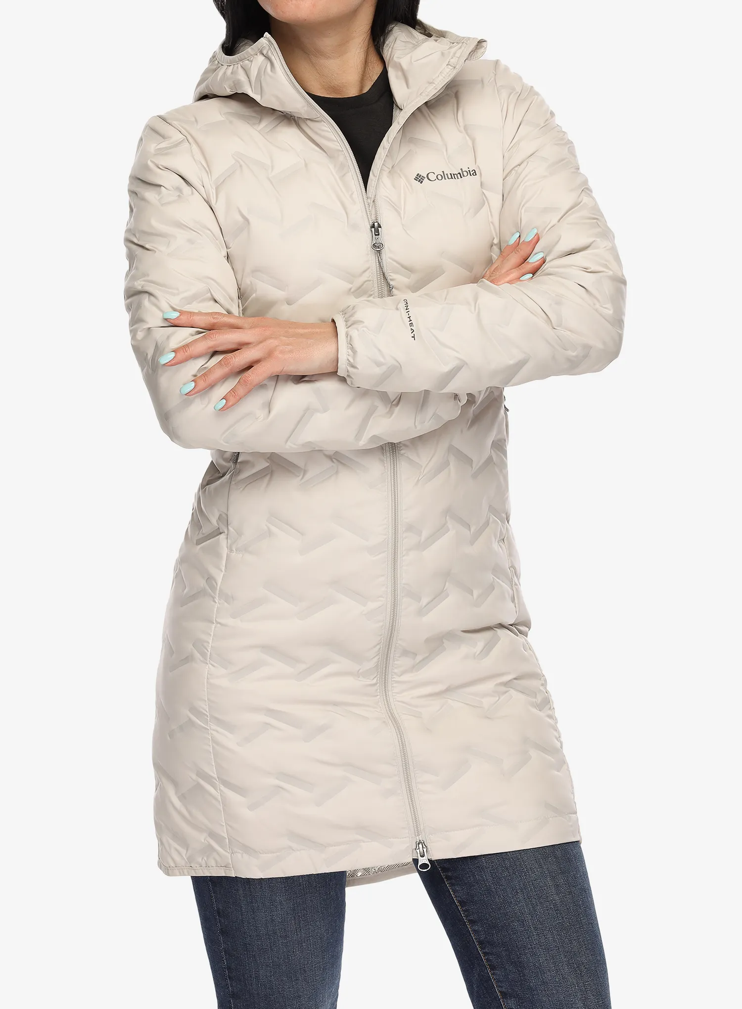 Puhast plašč Columbia Delta Ridge II Long Down Jacket - dark stone