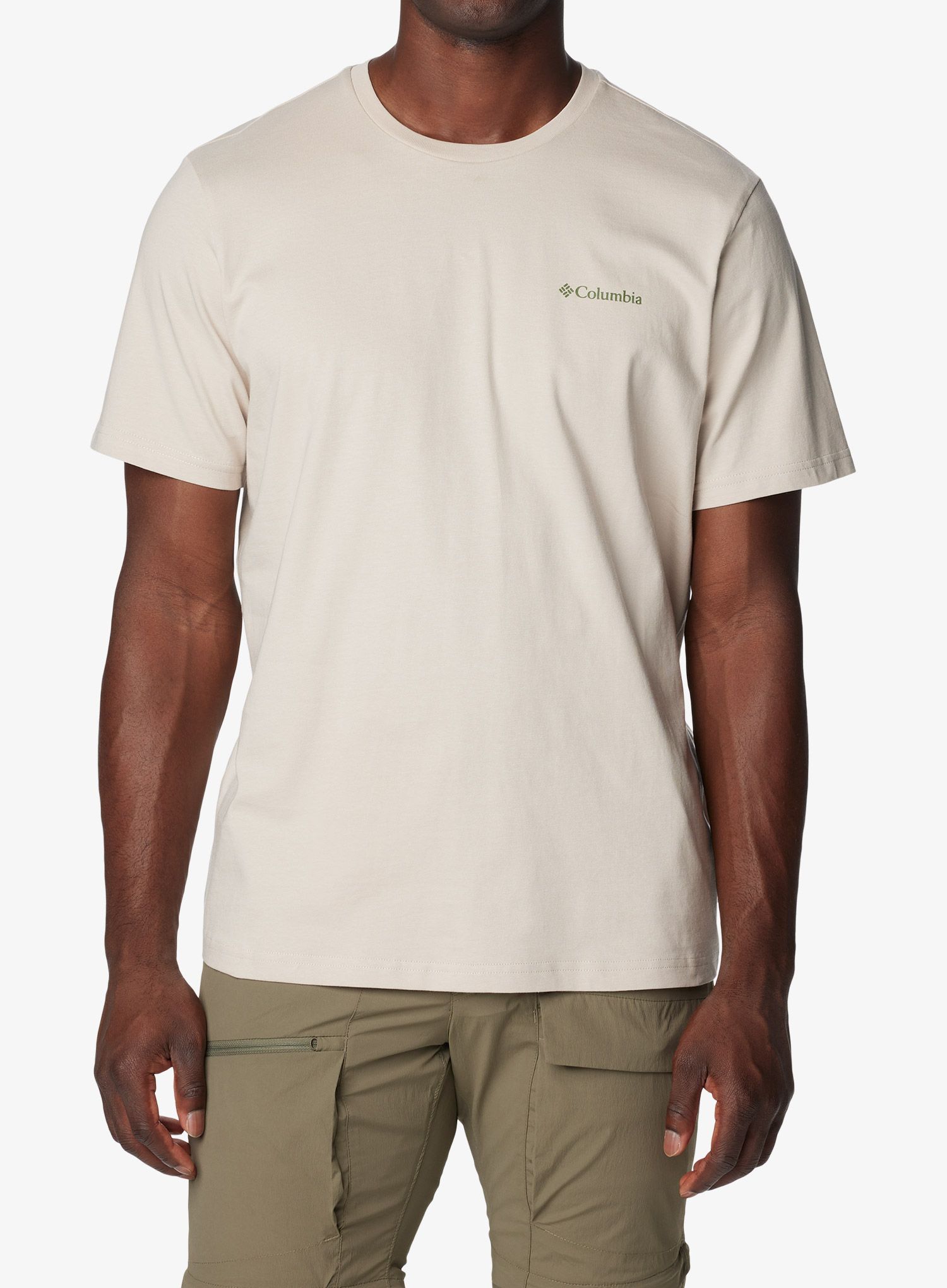 Bombažna majica Columbia Explorers Canyon Back S/S Tee - dark stone/bearly tribe