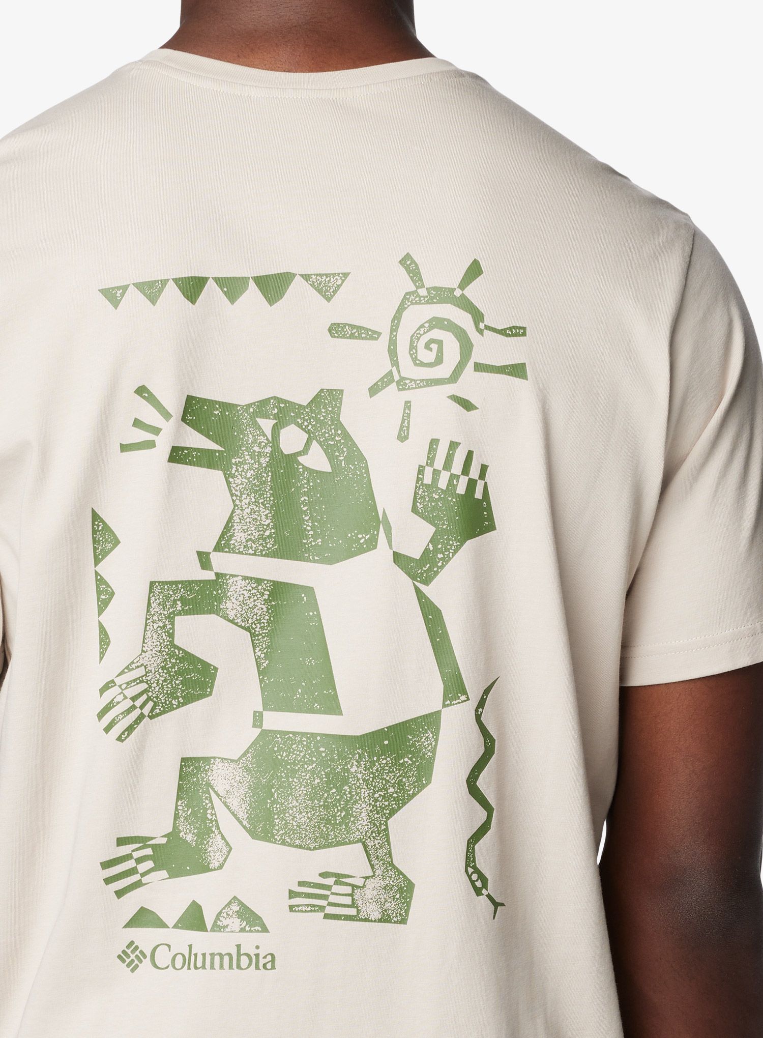 Bombažna majica Columbia Explorers Canyon Back S/S Tee - dark stone/bearly tribe