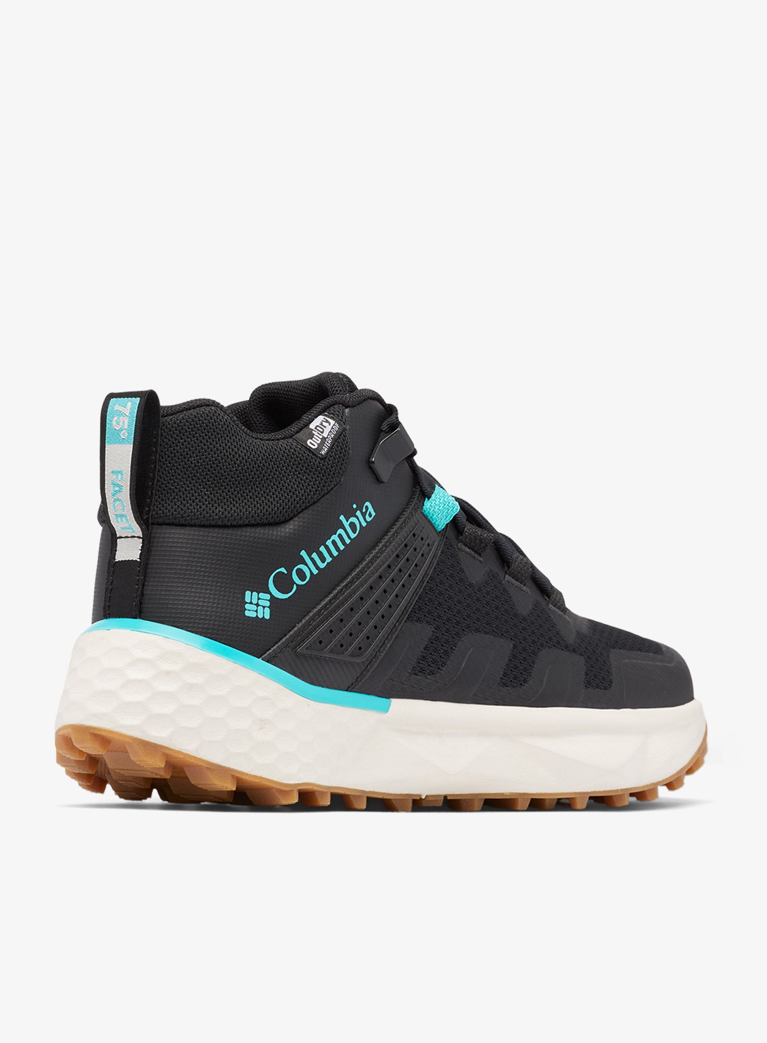 Ženski pohodniški čevlji Columbia Facet 75 Mid Outdry - black/bright aqua