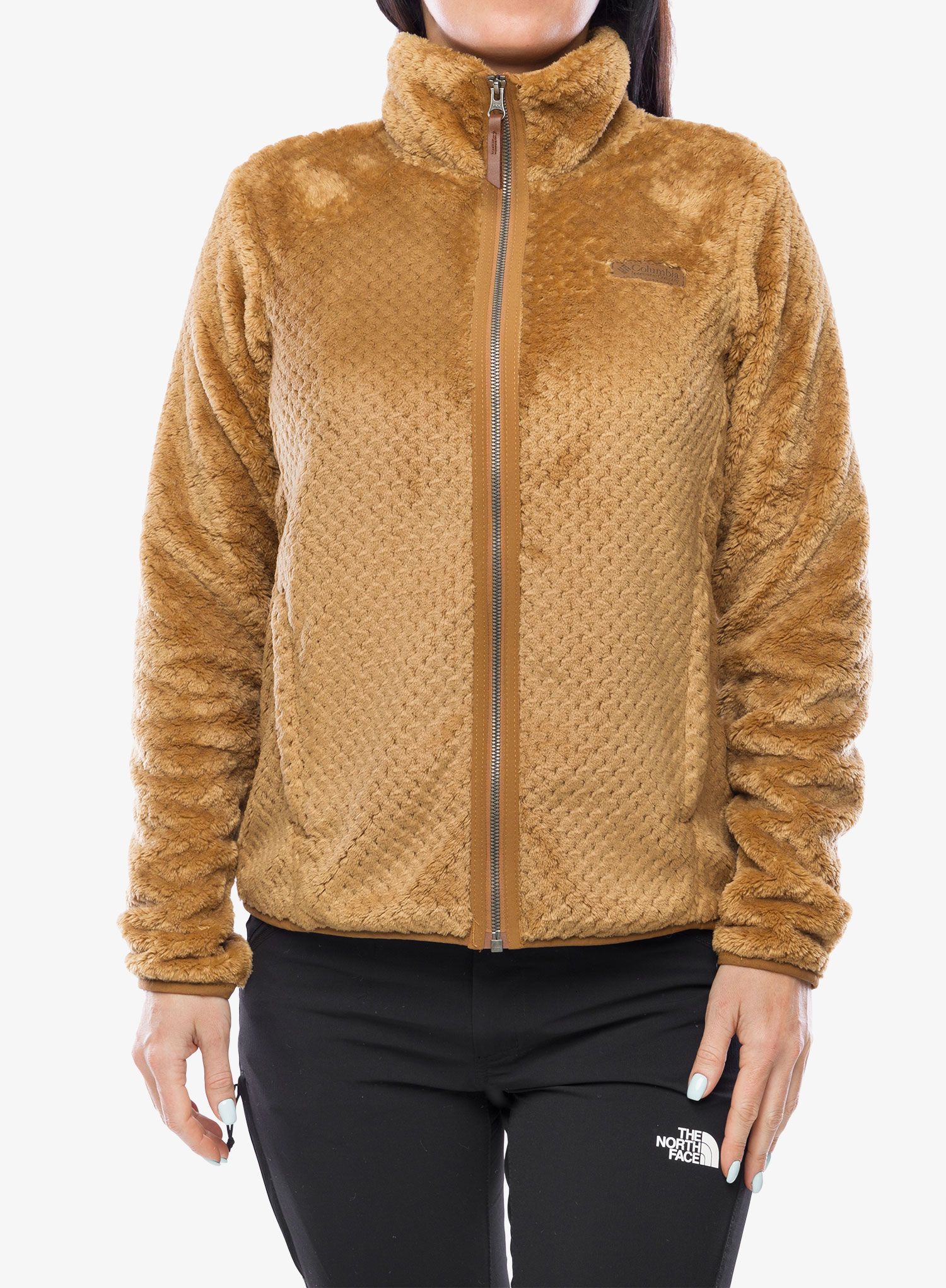Ženski flis Columbia Fire Side II Sherpa - camel brown