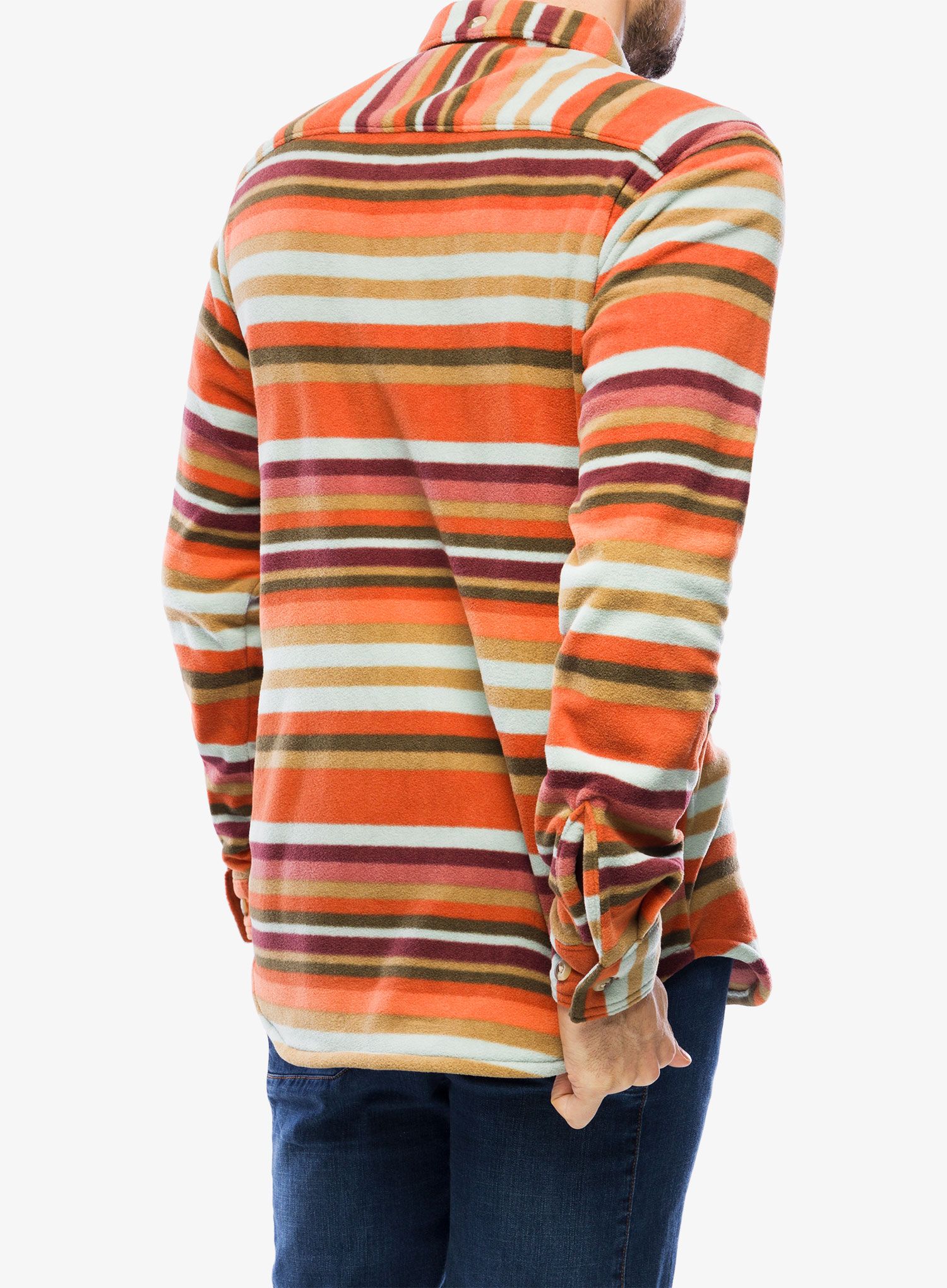 Moška srajca Columbia Flare Gun Fleece Over Shirt - warp red surfcrest stripe