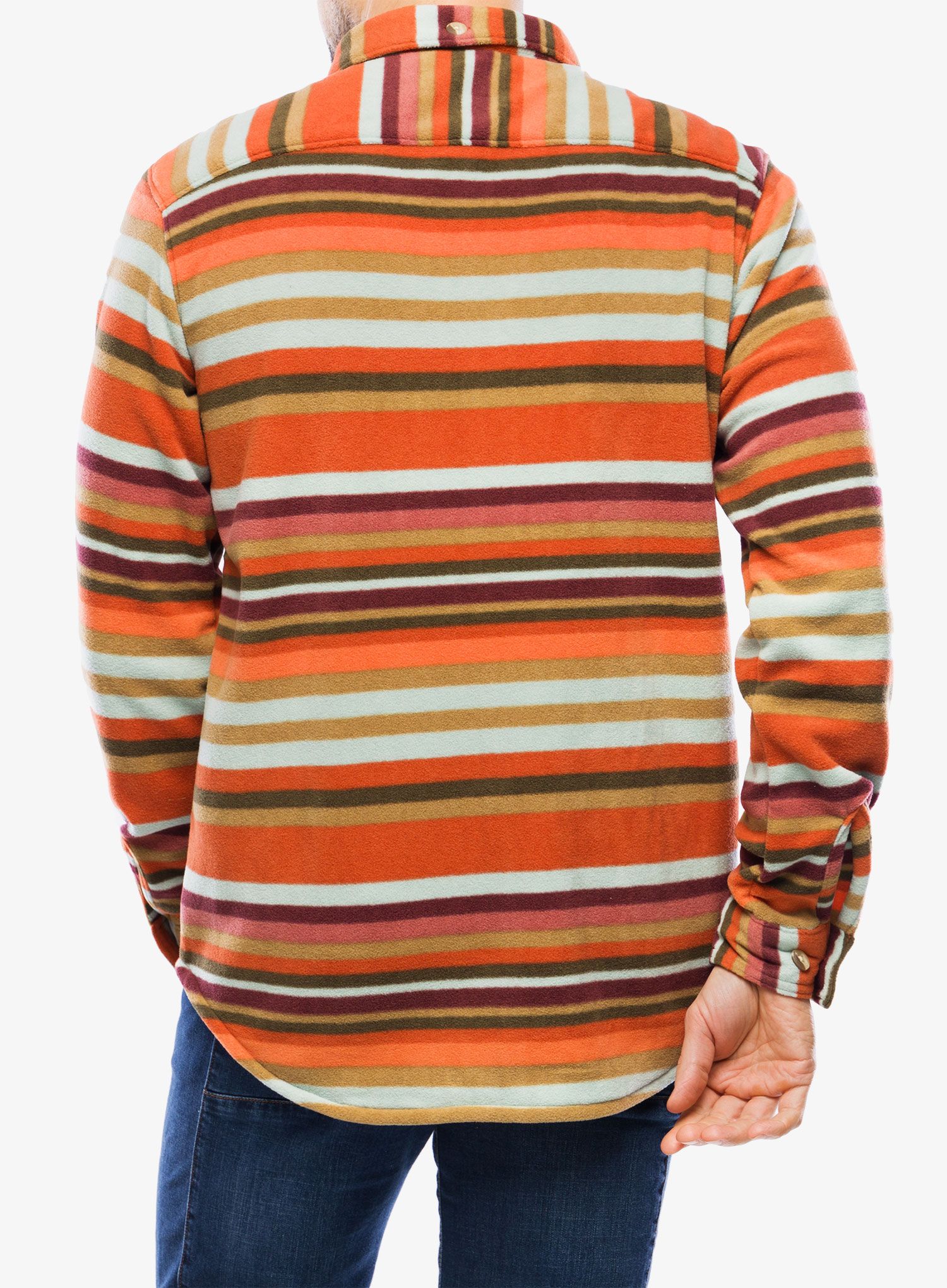 Moška srajca Columbia Flare Gun Fleece Over Shirt - warp red surfcrest stripe