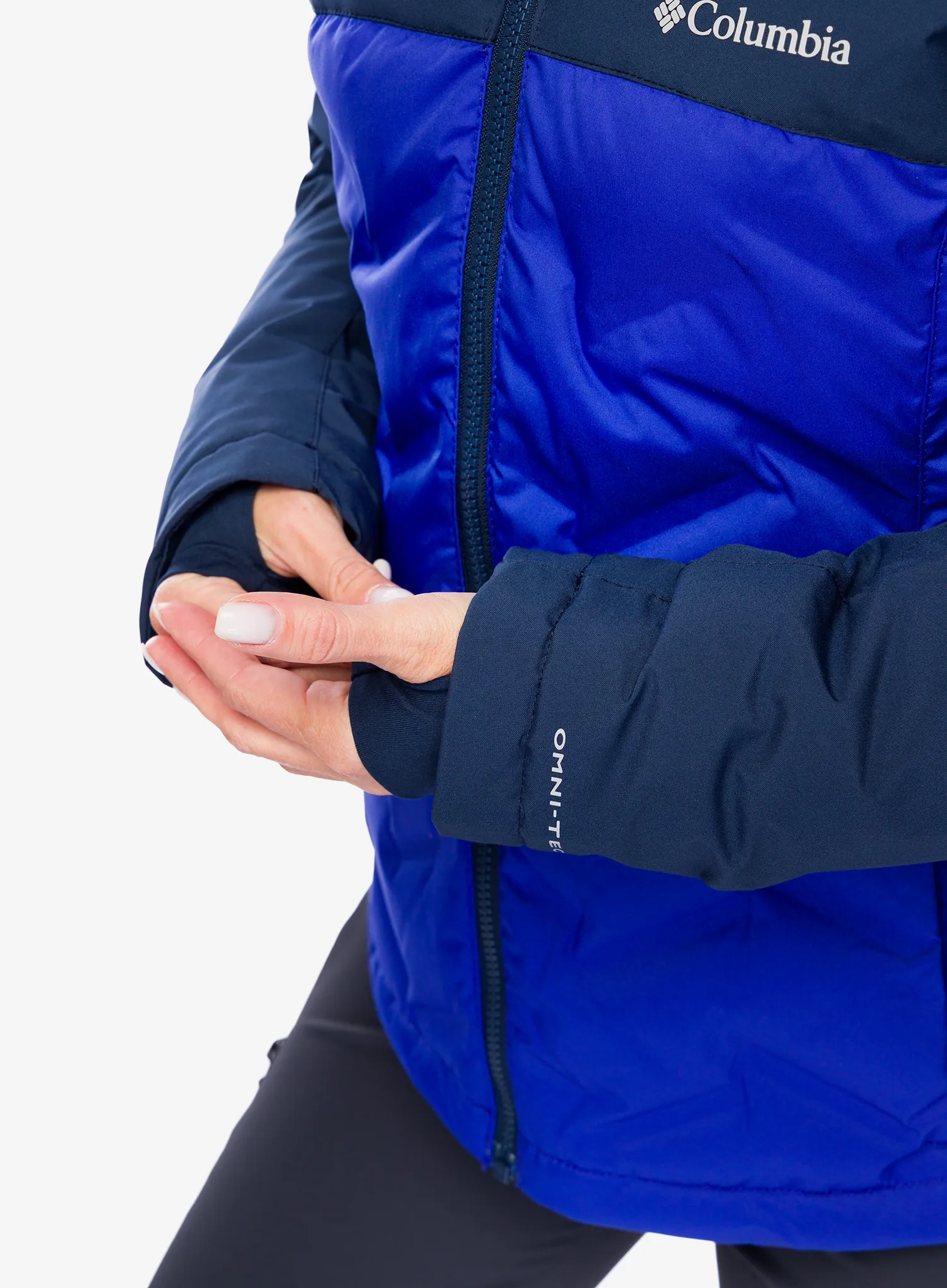 Ženska puhovka Columbia Grand Trek III Down Jacket - clematis blue/collegiate navy