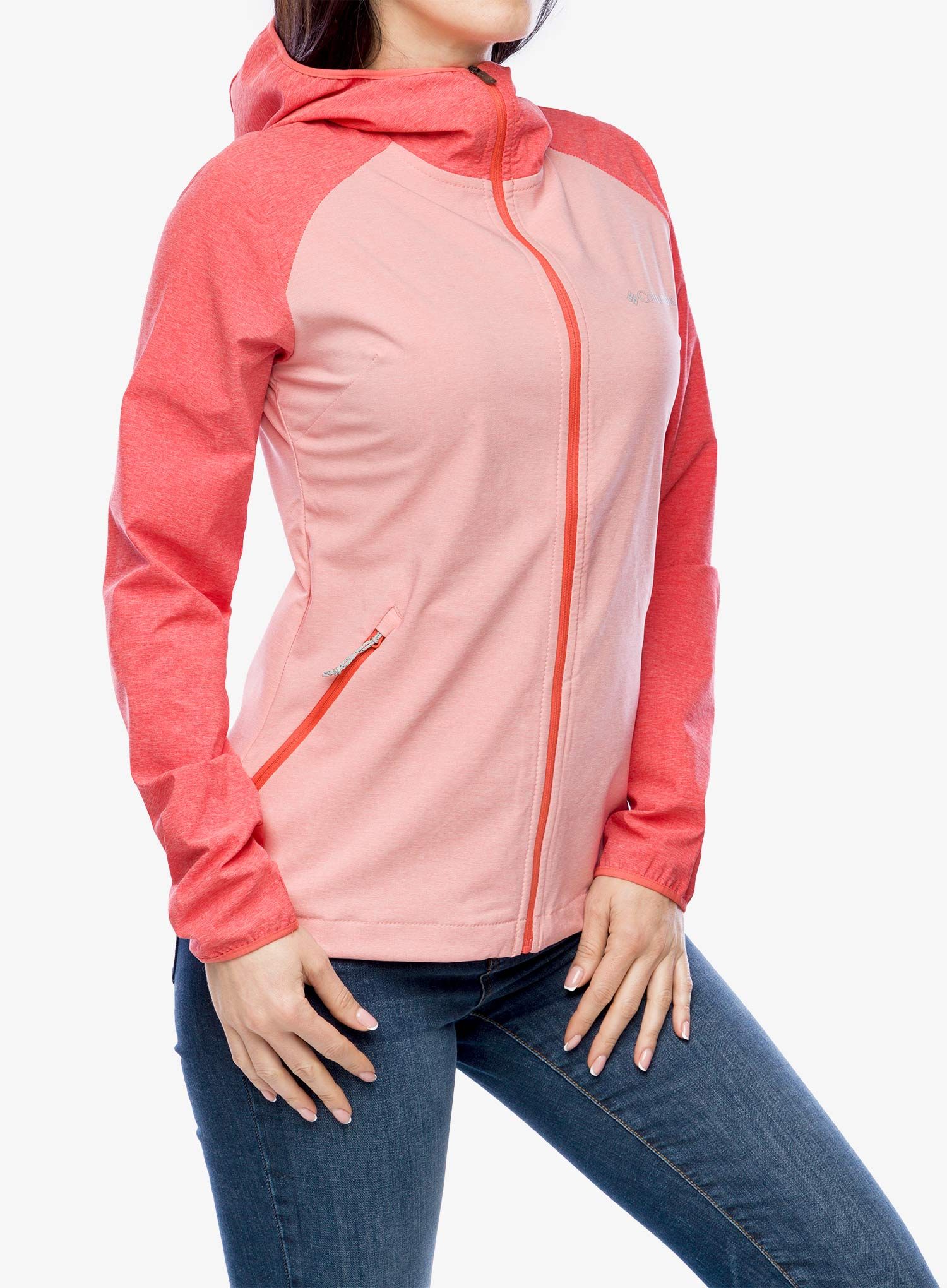 Ženska softshell jakna Columbia Heather Canyon Softshell - salmon rose/juicy heather