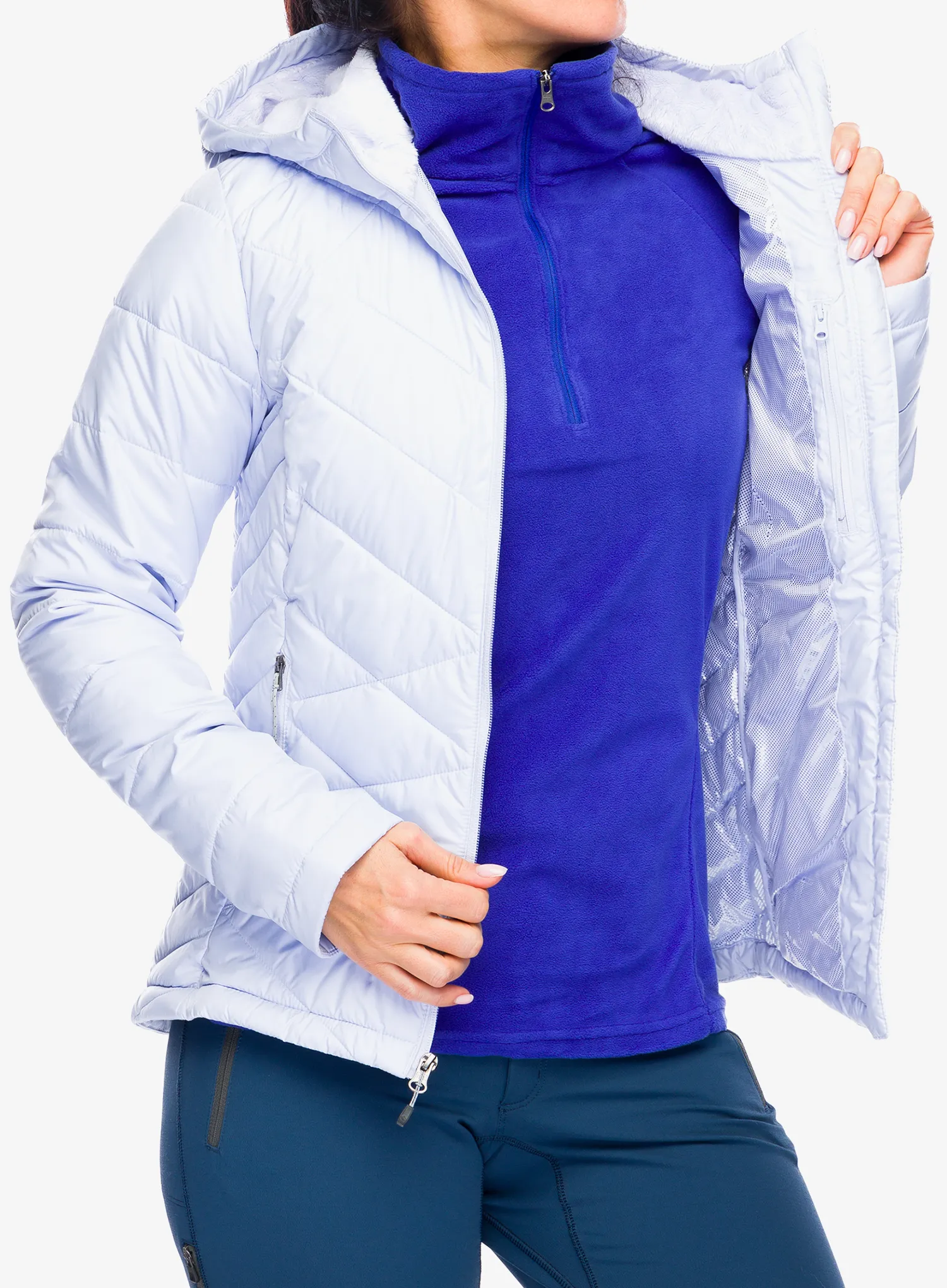 Ženska sintetična jakna Columbia Heavenly Hooded Jacket - snowdrift