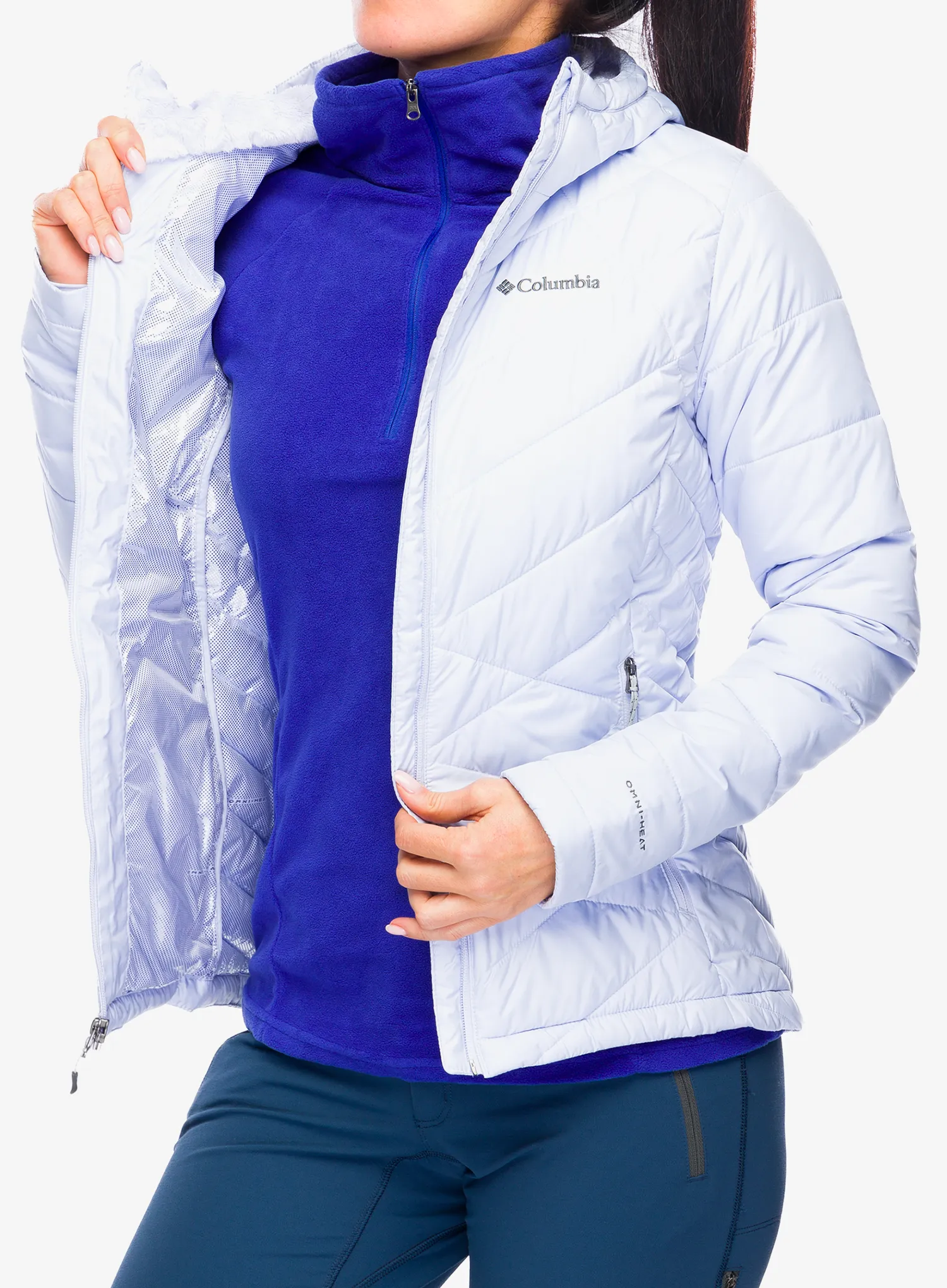 Ženska sintetična jakna Columbia Heavenly Hooded Jacket - snowdrift