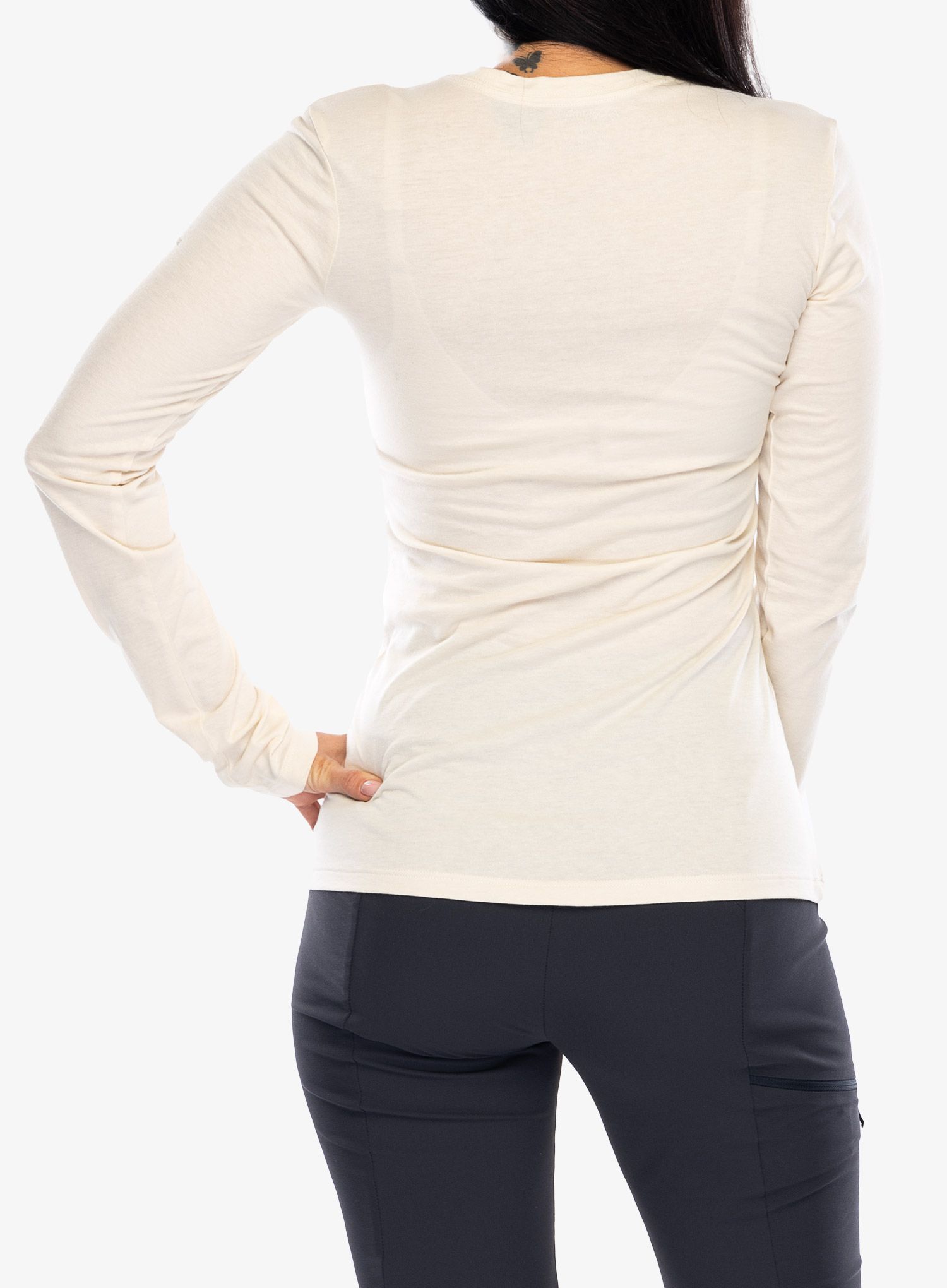 Ženska jopica brez kapuce Columbia Hidden Haven Long Sleeve Tee - chalk/treehome omblur