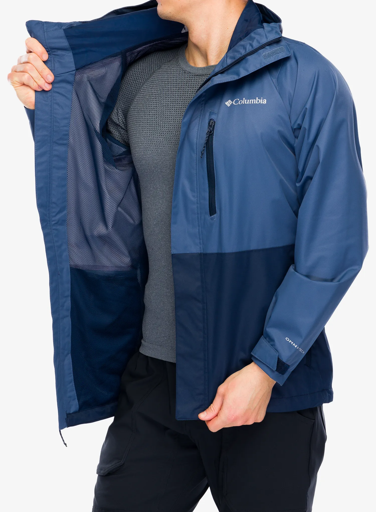 Nepremočljiva jakna Columbia Hikebound Jacket - dark mountain/collegiate navy