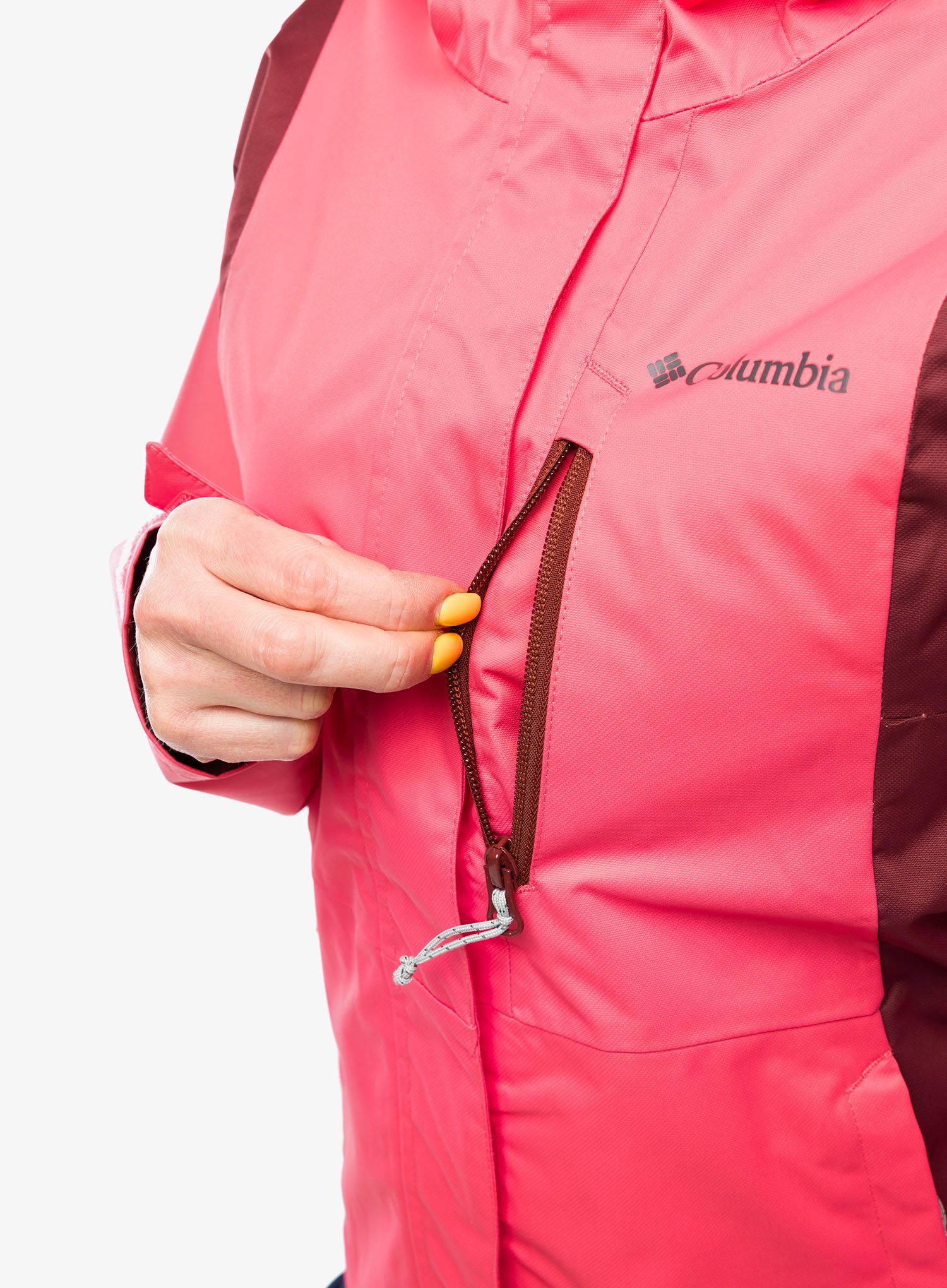 Ženska nepremočljiva jakna Columbia Hikebound Jacket - juicy/spice