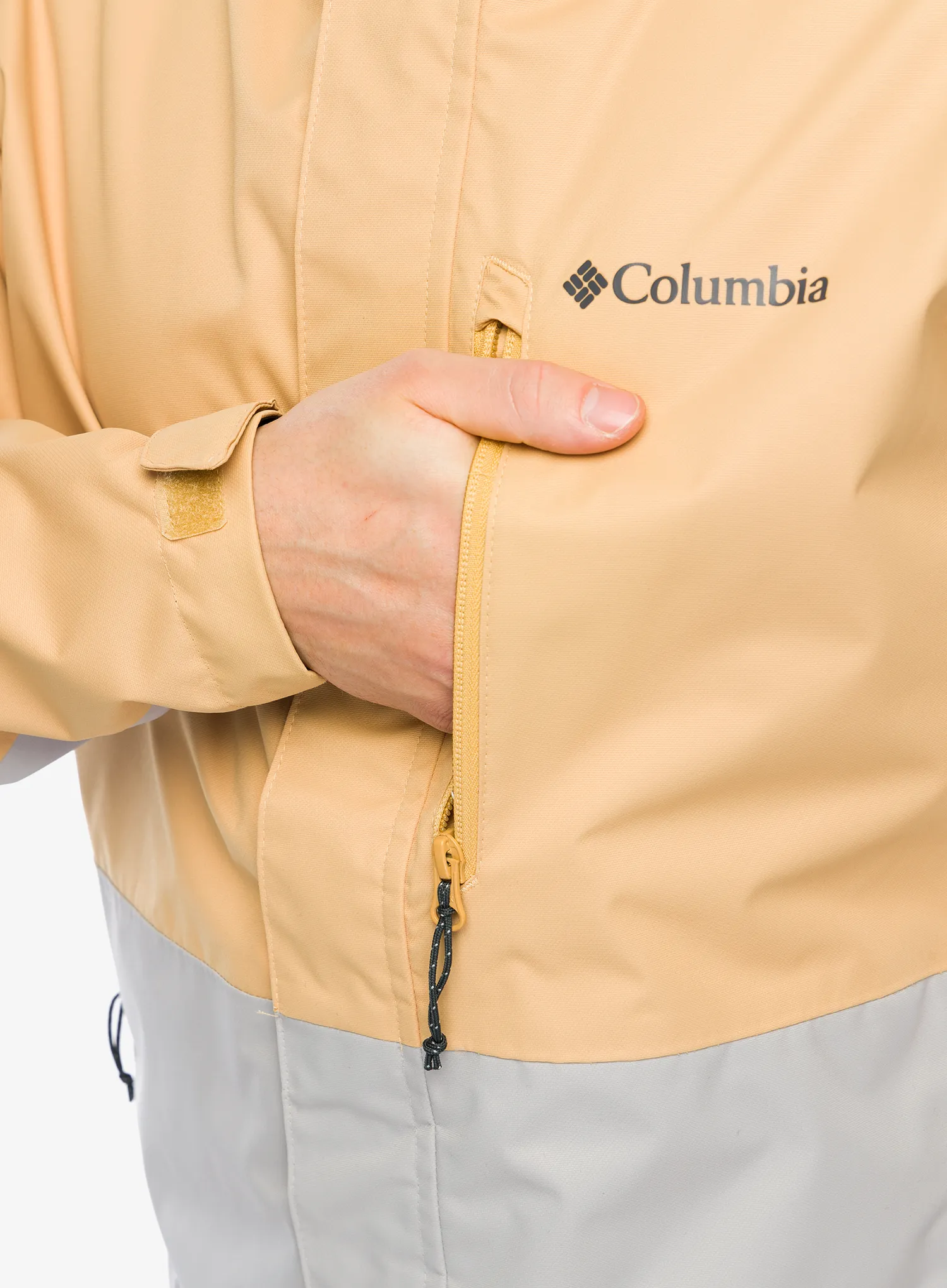 Nepremočljiva jakna Columbia Hikebound Jacket - light camel/flint grey