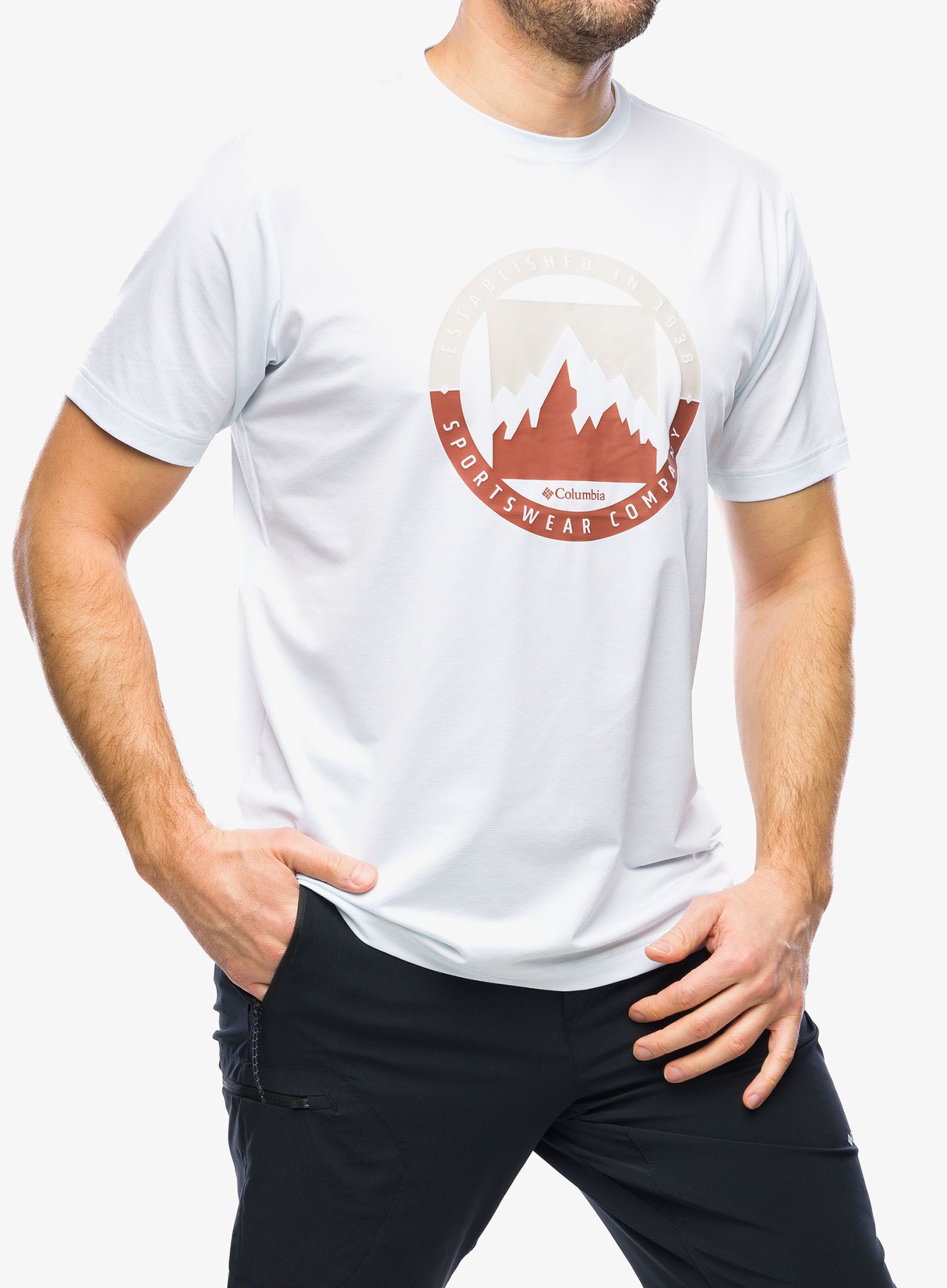 Športna majica Columbia Ice Lake II SS Tee - white/boundless borders