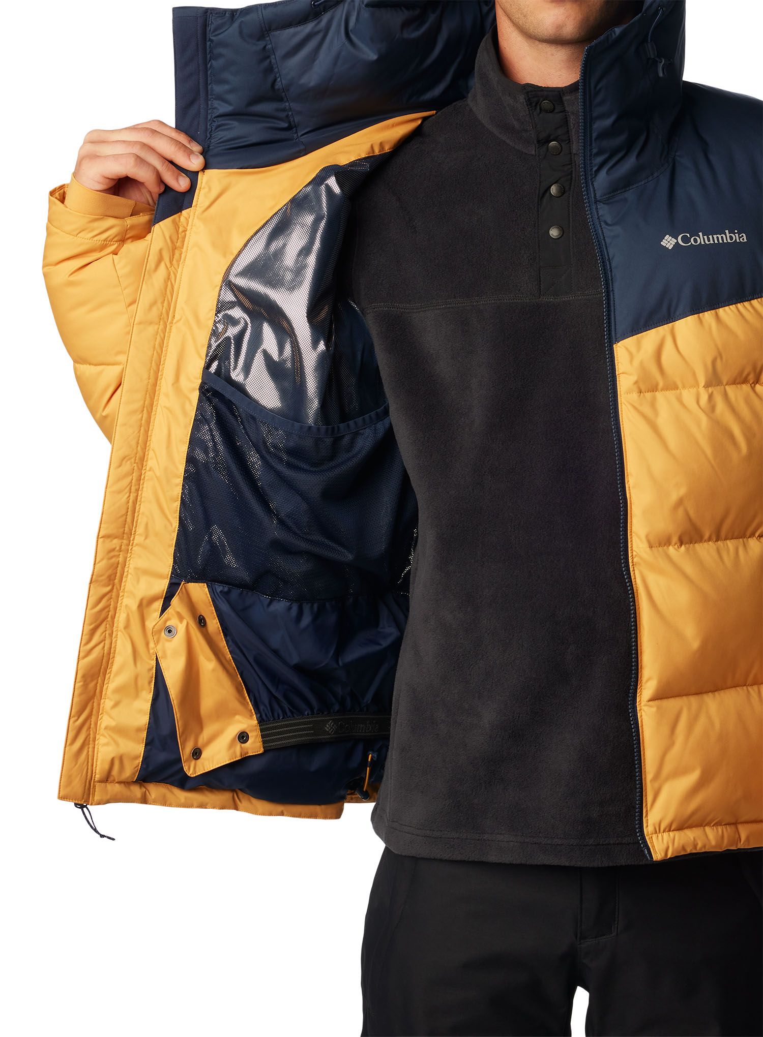 Moška smučarska jakna Columbia Iceline Ridge Jacket - raw honey/collegiate navy