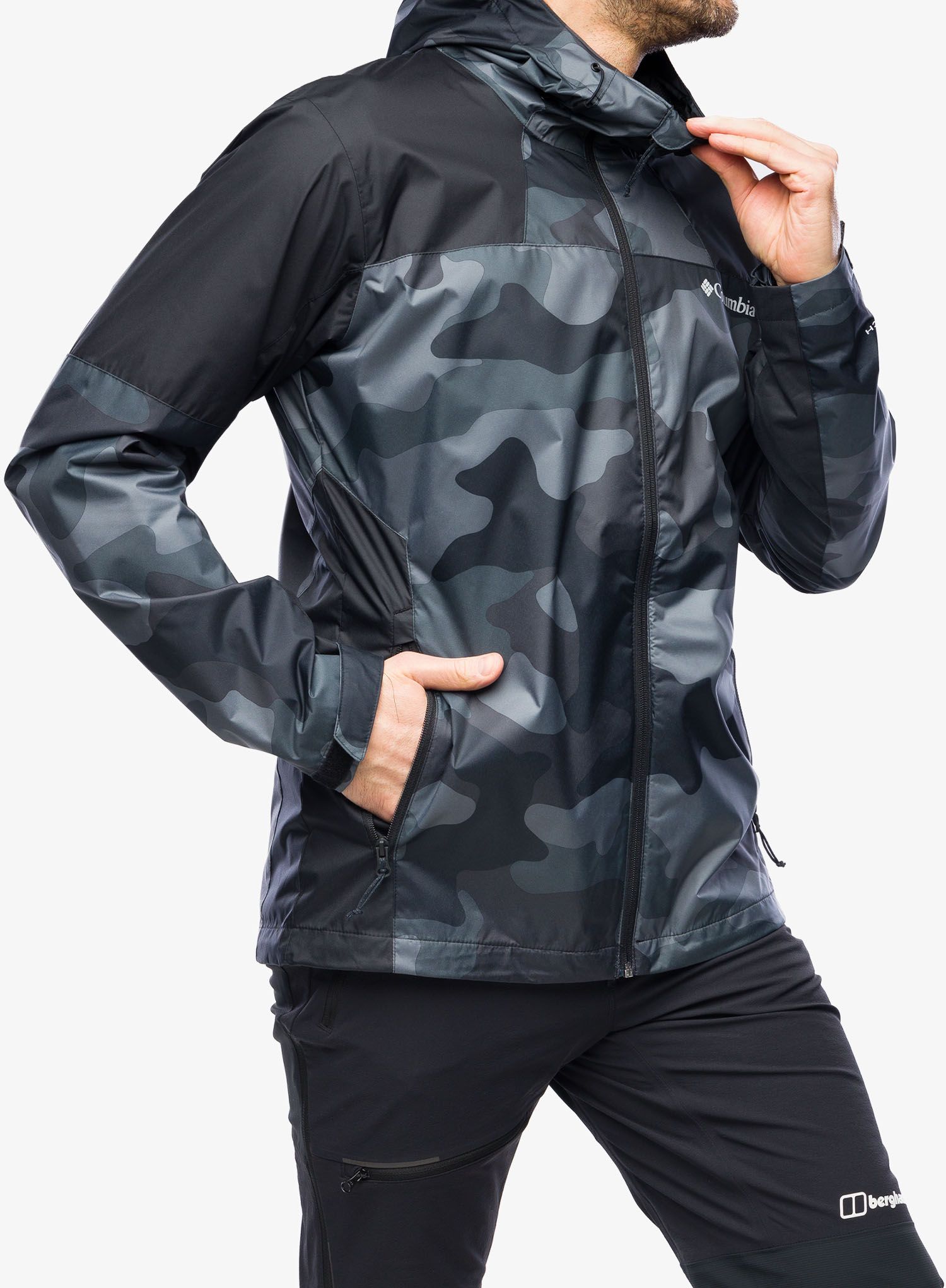 Nepremočljiva jakna Columbia Inner Limits III Jacket - black mod camo print/black