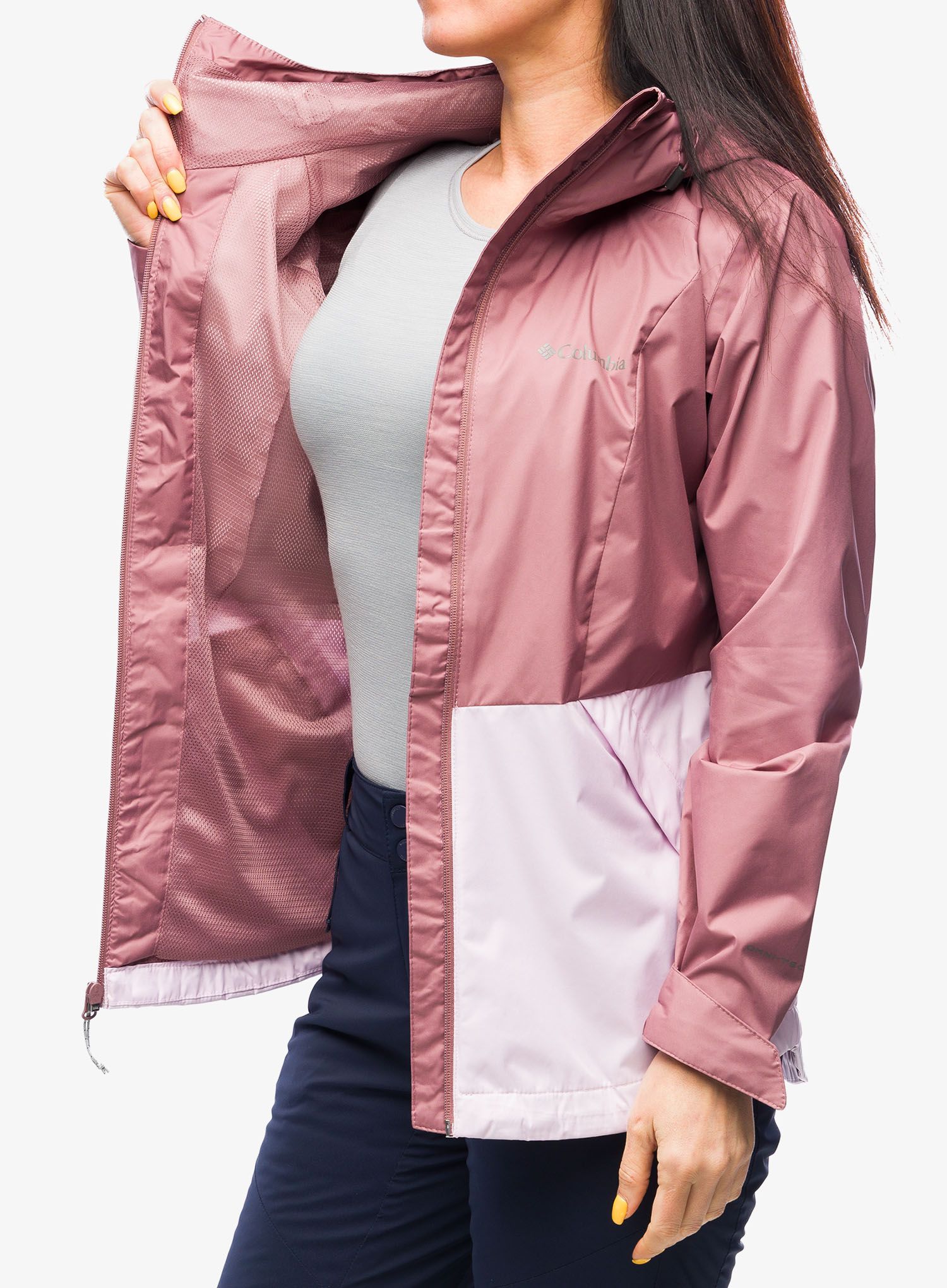 Ženska nepremočljiva jakna Columbia Inner Limits III Jacket - fig/pink dawn
