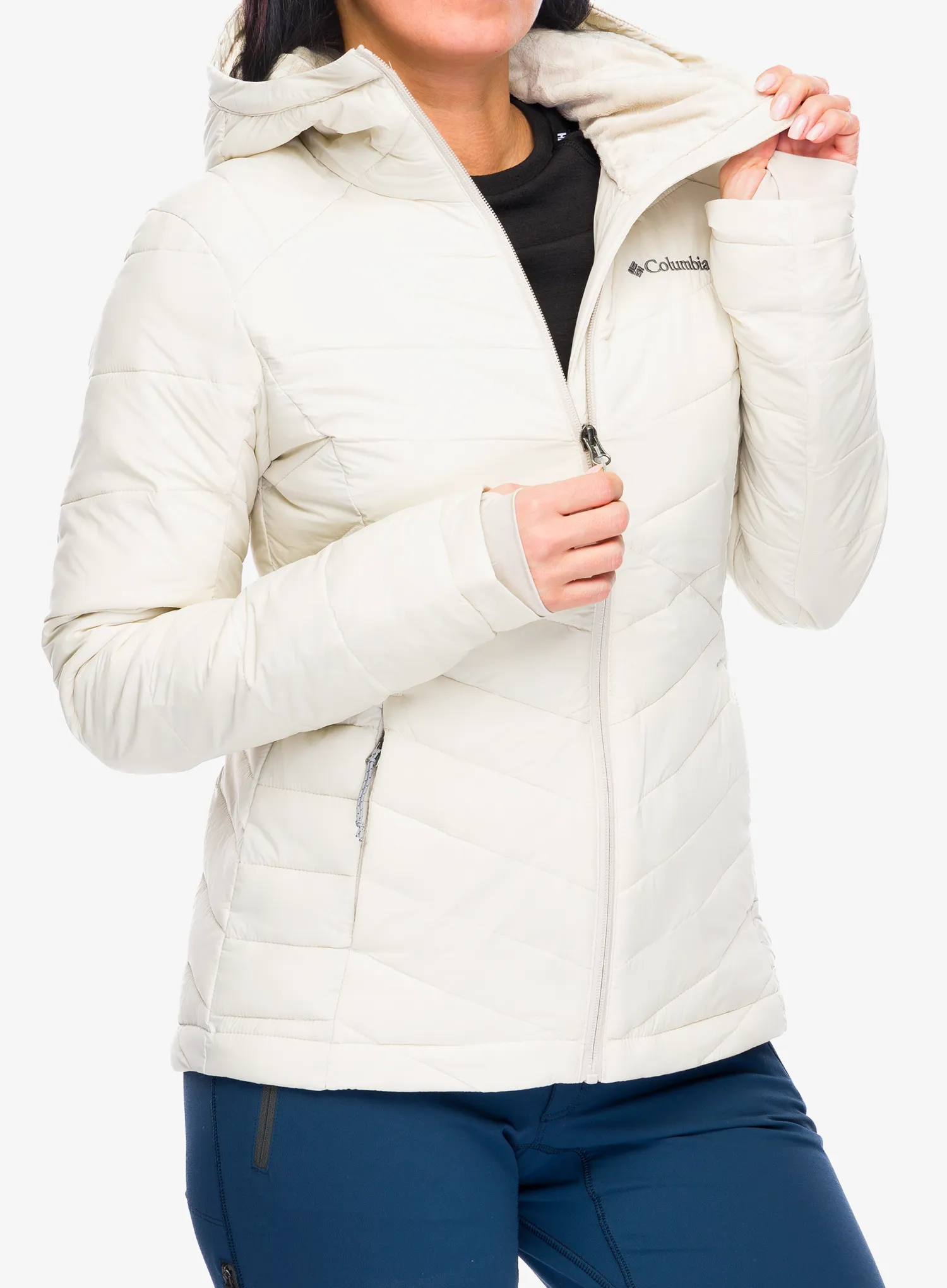 Ženska jakna Columbia Joy Peak II Hooded Jacket - dark stone