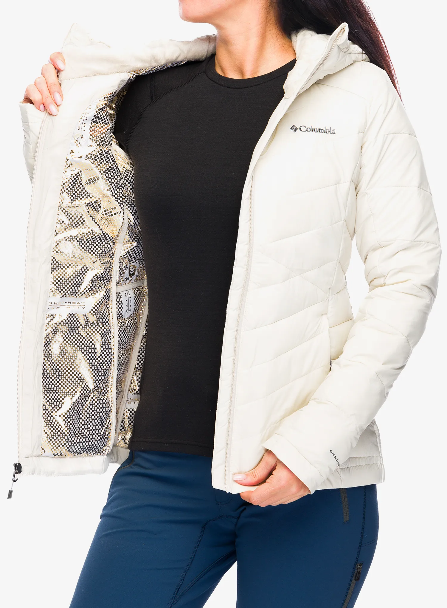 Ženska jakna Columbia Joy Peak II Hooded Jacket - dark stone