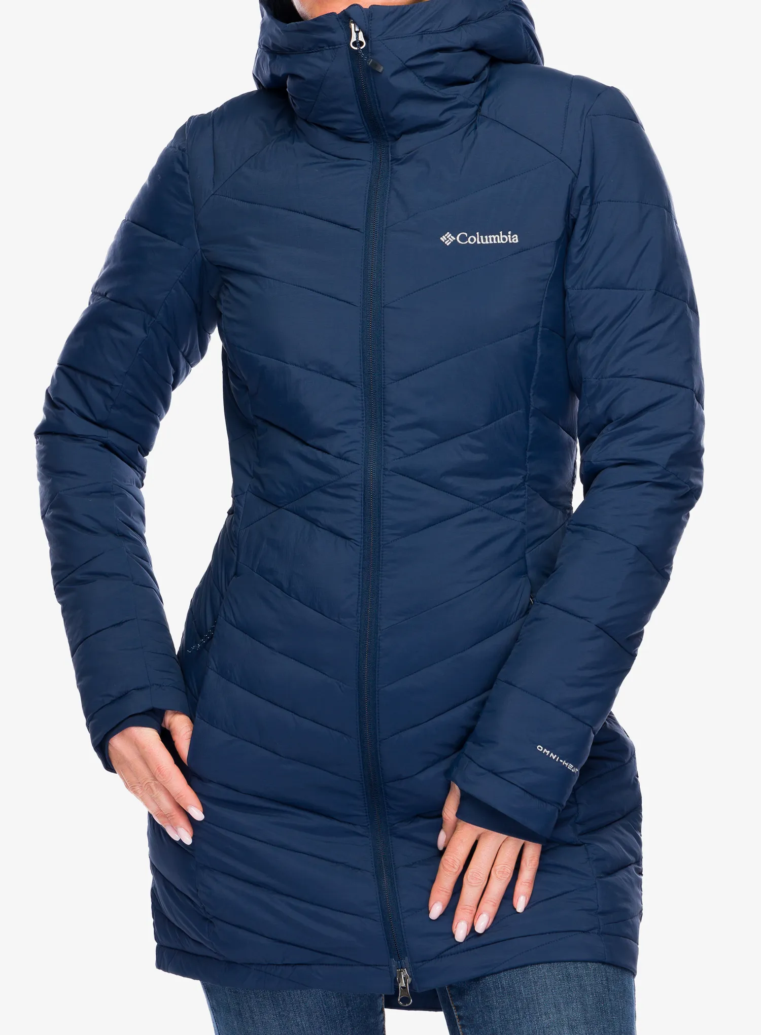 Ženski plašč Columbia Joy Peak II Mid Jacket - collegiate navy/snowdrift/blue
