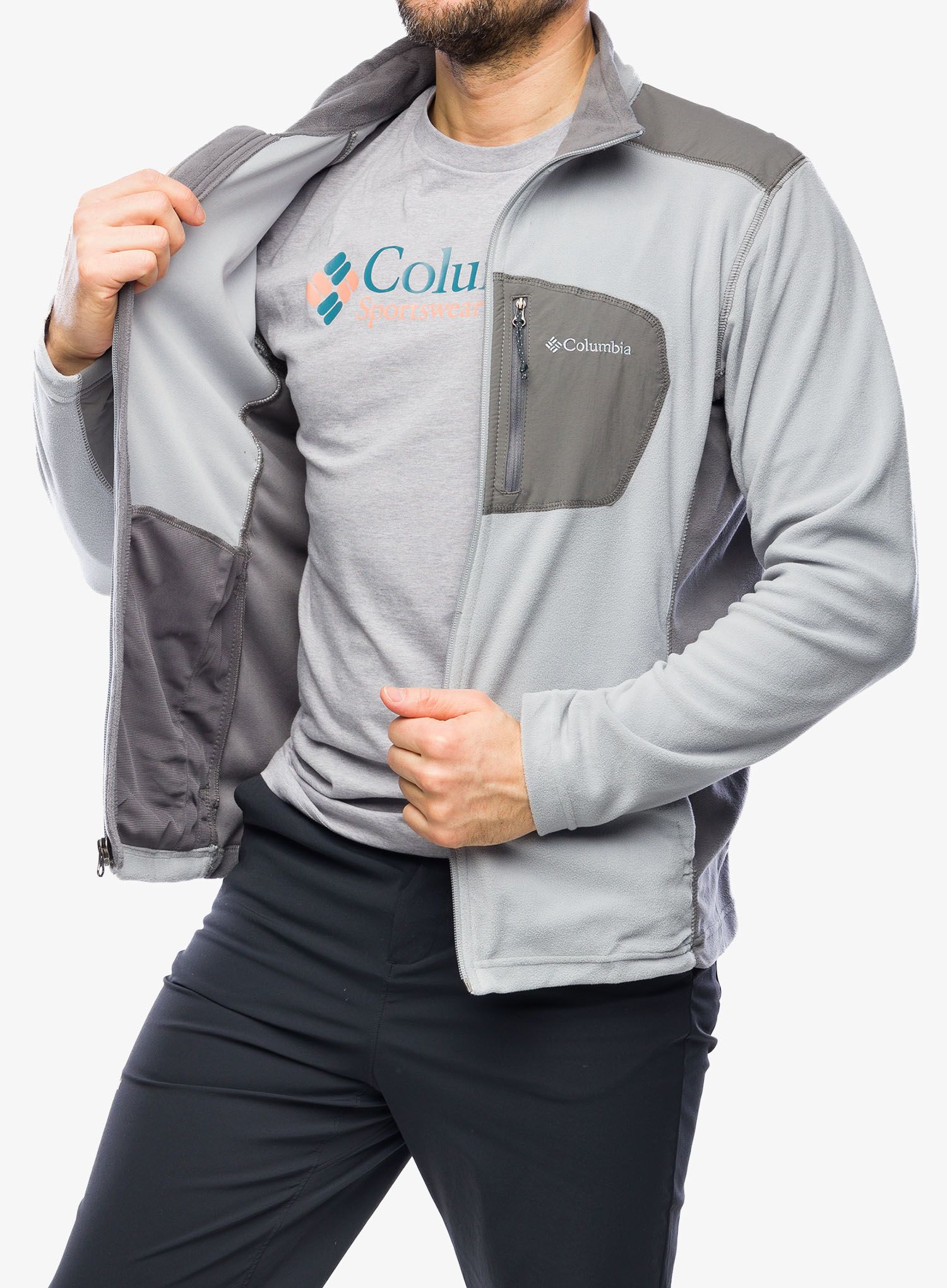 Jopica na zadrgo Columbia Klamath Range Full Zip - columbia grey/city grey