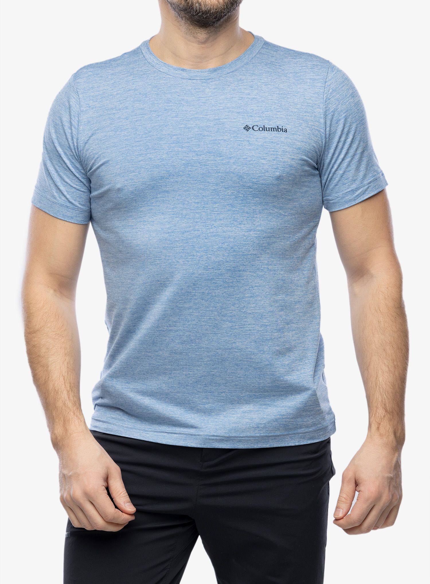 Športna majica Columbia Kwick Hike Back Graphic S/S Tee - skyler heather/mountainair