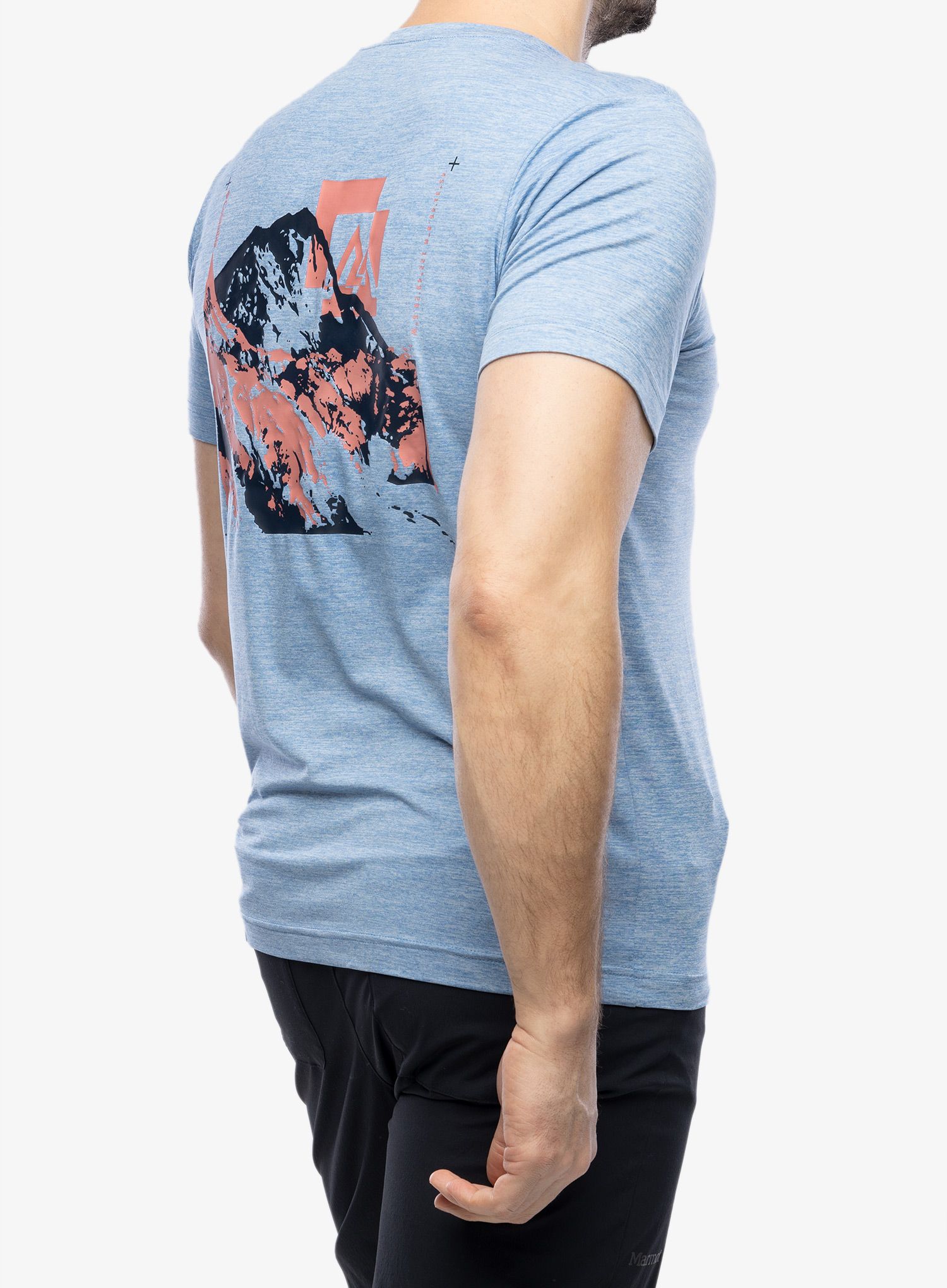 Športna majica Columbia Kwick Hike Back Graphic S/S Tee - skyler heather/mountainair