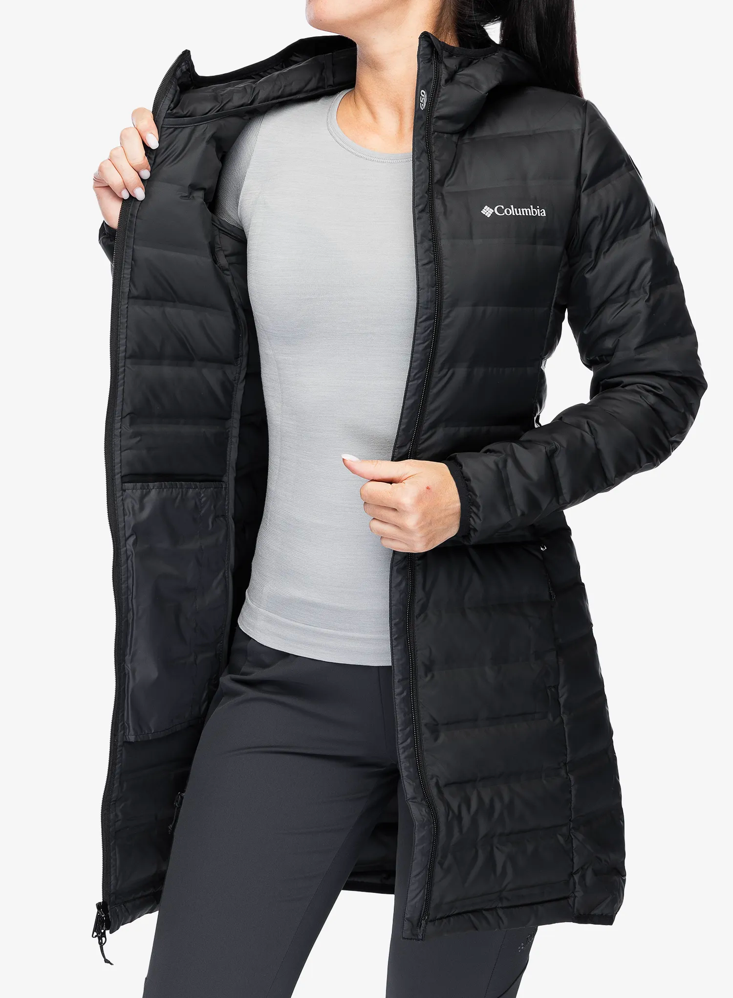 Puhast plašč Columbia Lake 22  II Down Long Hooded Jacket - black