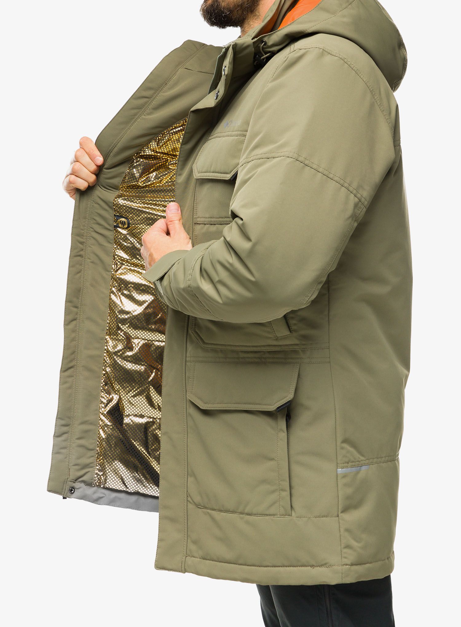 Puhast plašč Columbia Landroamer Down Parka - stone green