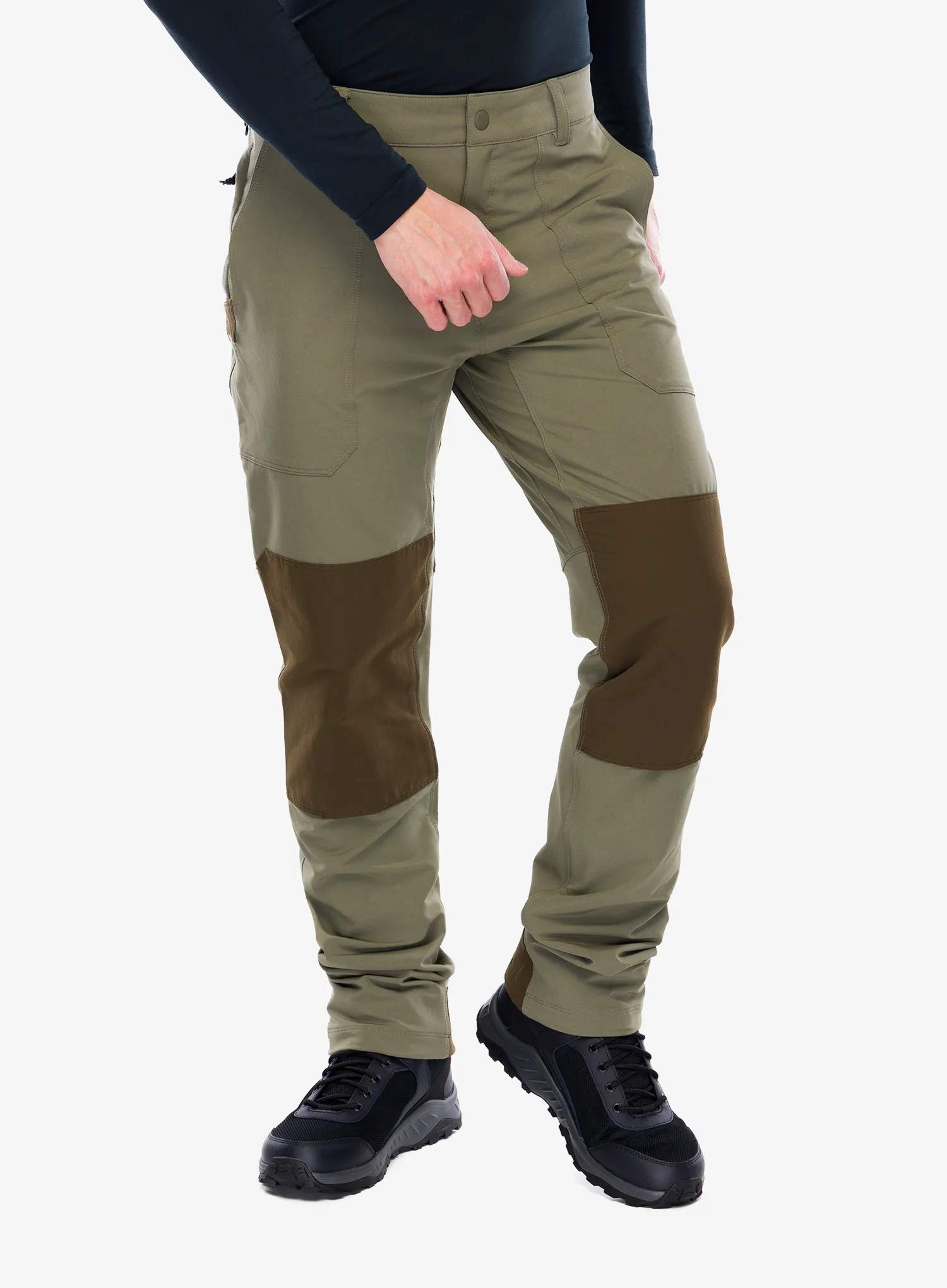 Moške hlače Columbia Landroamer Utility Long Pant - stone green/olive green/orange