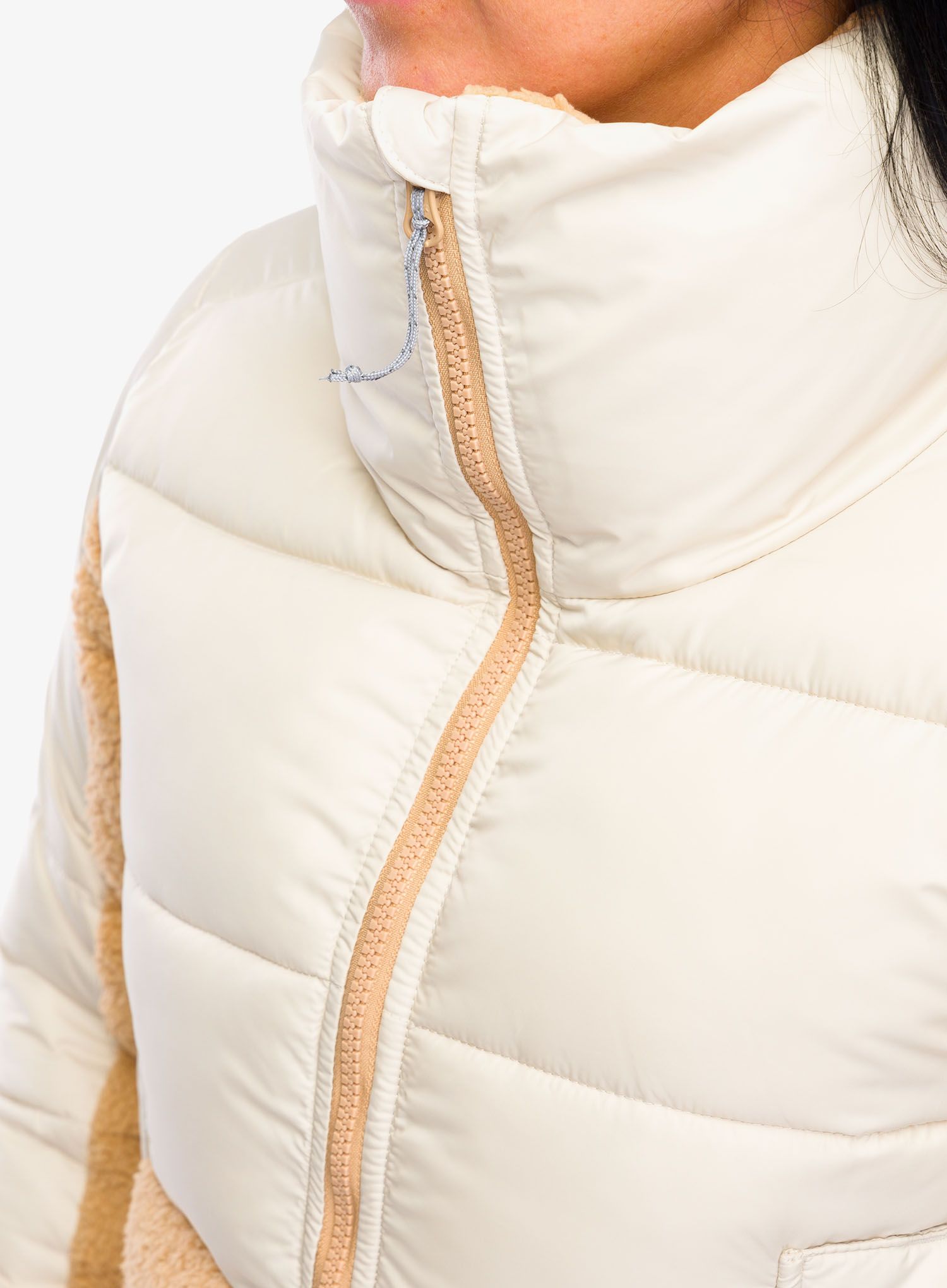 Ženska sintetična jakna Columbia Leadbetter Point II Sherpa Hybrid - dark stone/canoe